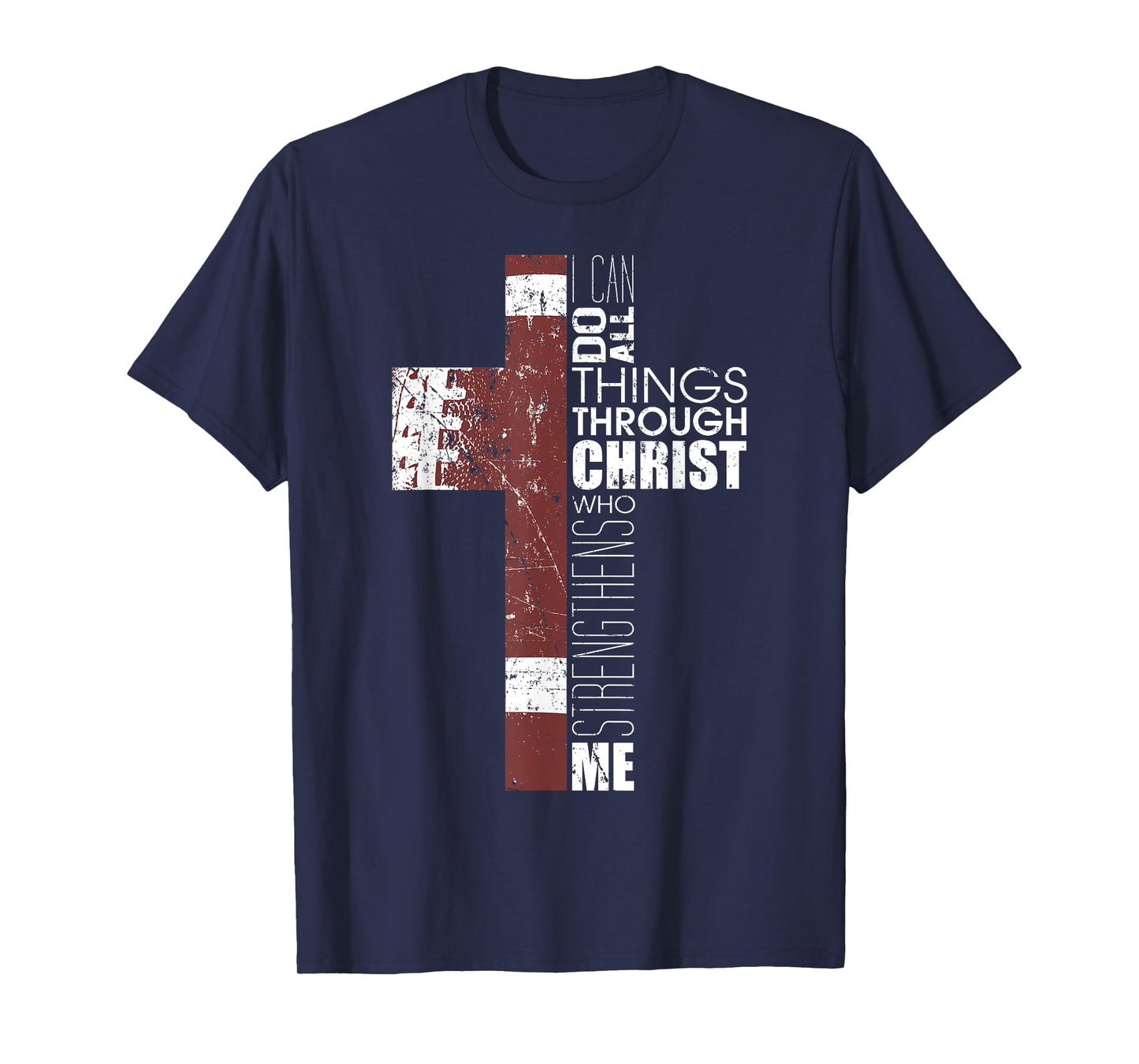 Christian Football Verse I Can Do All Things Through Christ T-Shirt