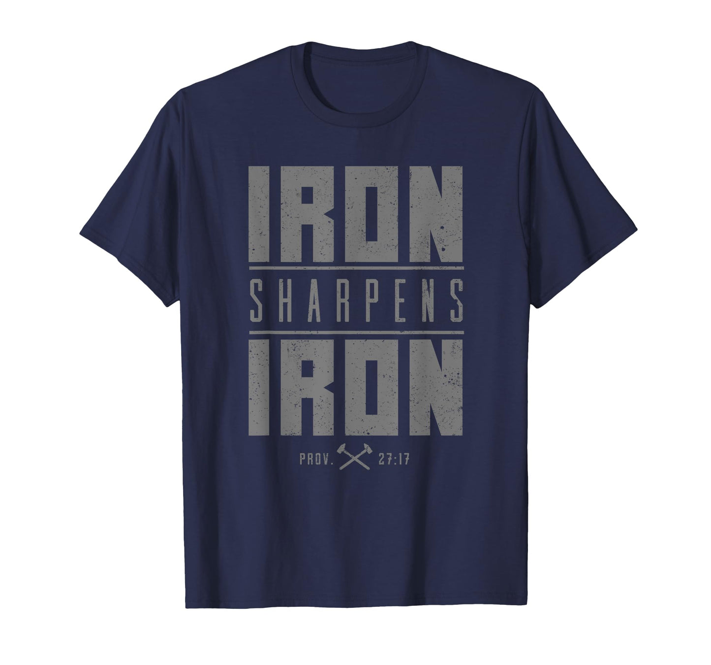Iron Sharpens Iron Christian Men Bible Scripture Gym Workout T-Shirt