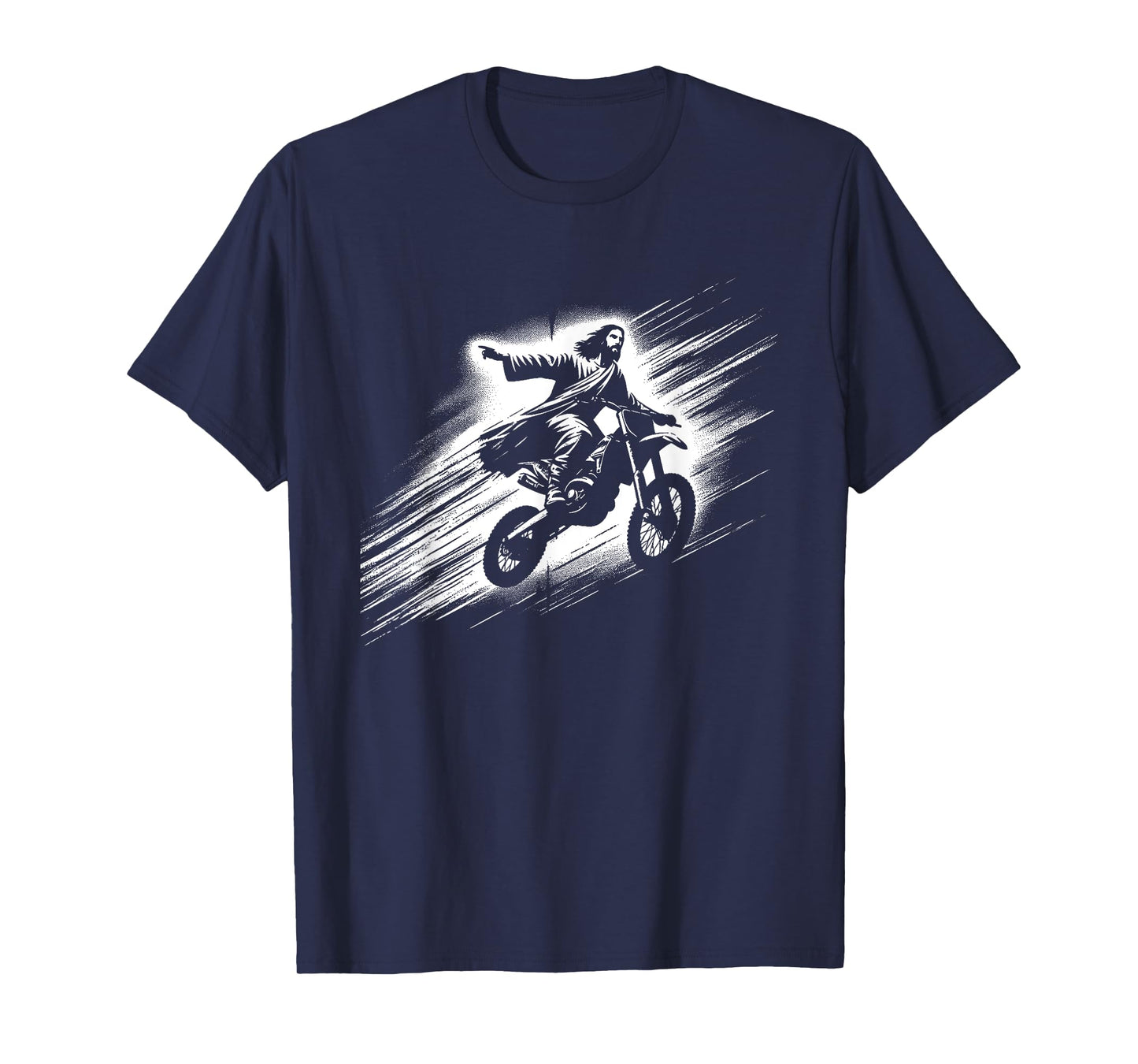 Jesus On Dirt Bike - Funny Christian Motorcycle Lover T-Shirt