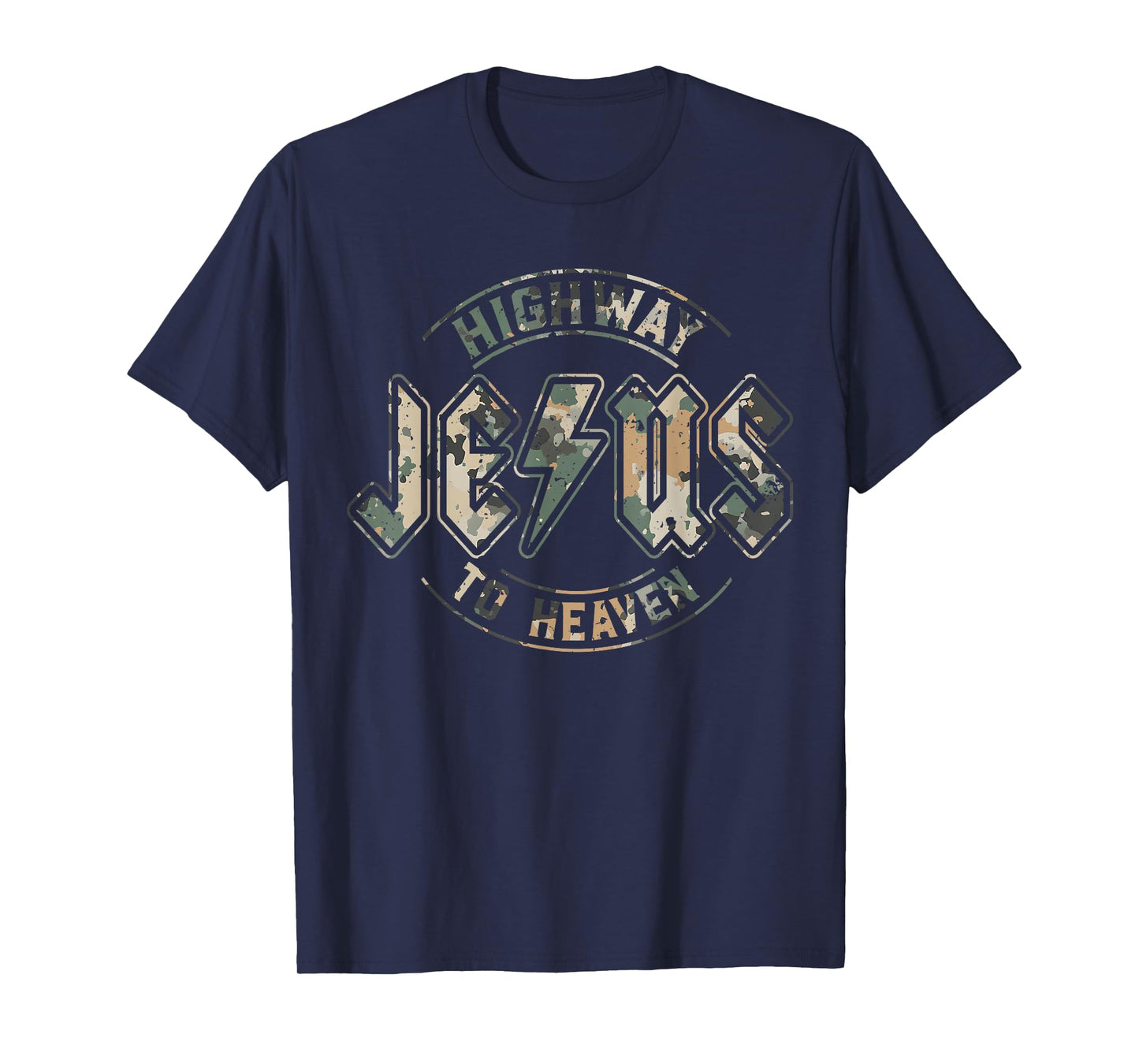 Jesus Highway to Heaven Camo Camouflage Natural T-Shirt