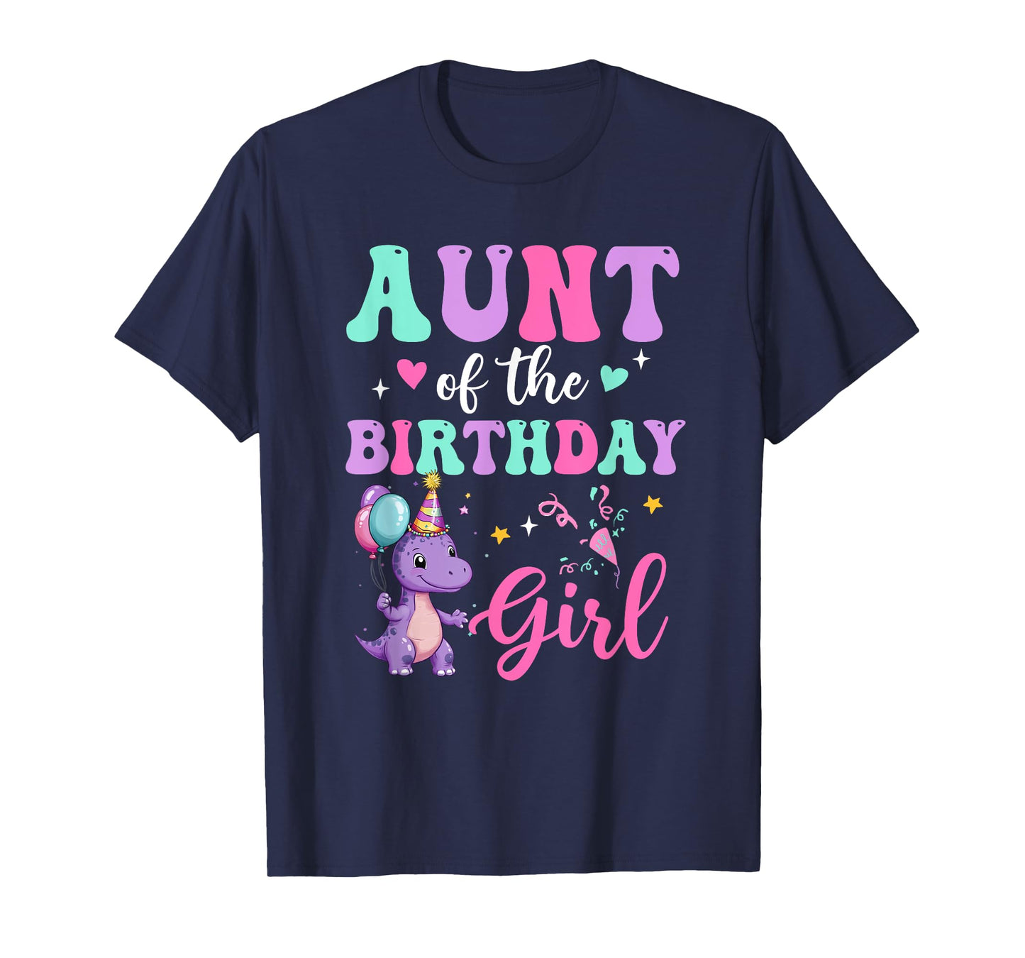 Aunt Of The Birthday For Girl Dinosaur T-Rex Party Family T-Shirt