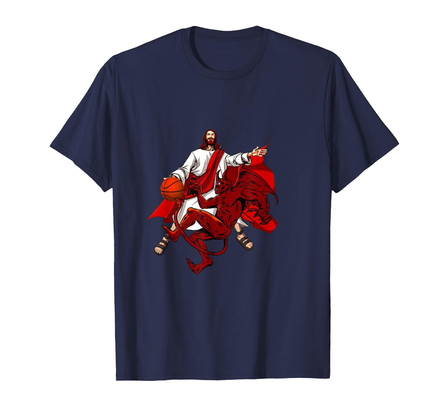 Jesus Crossing Up The Devil Funny Christian Art T-Shirt