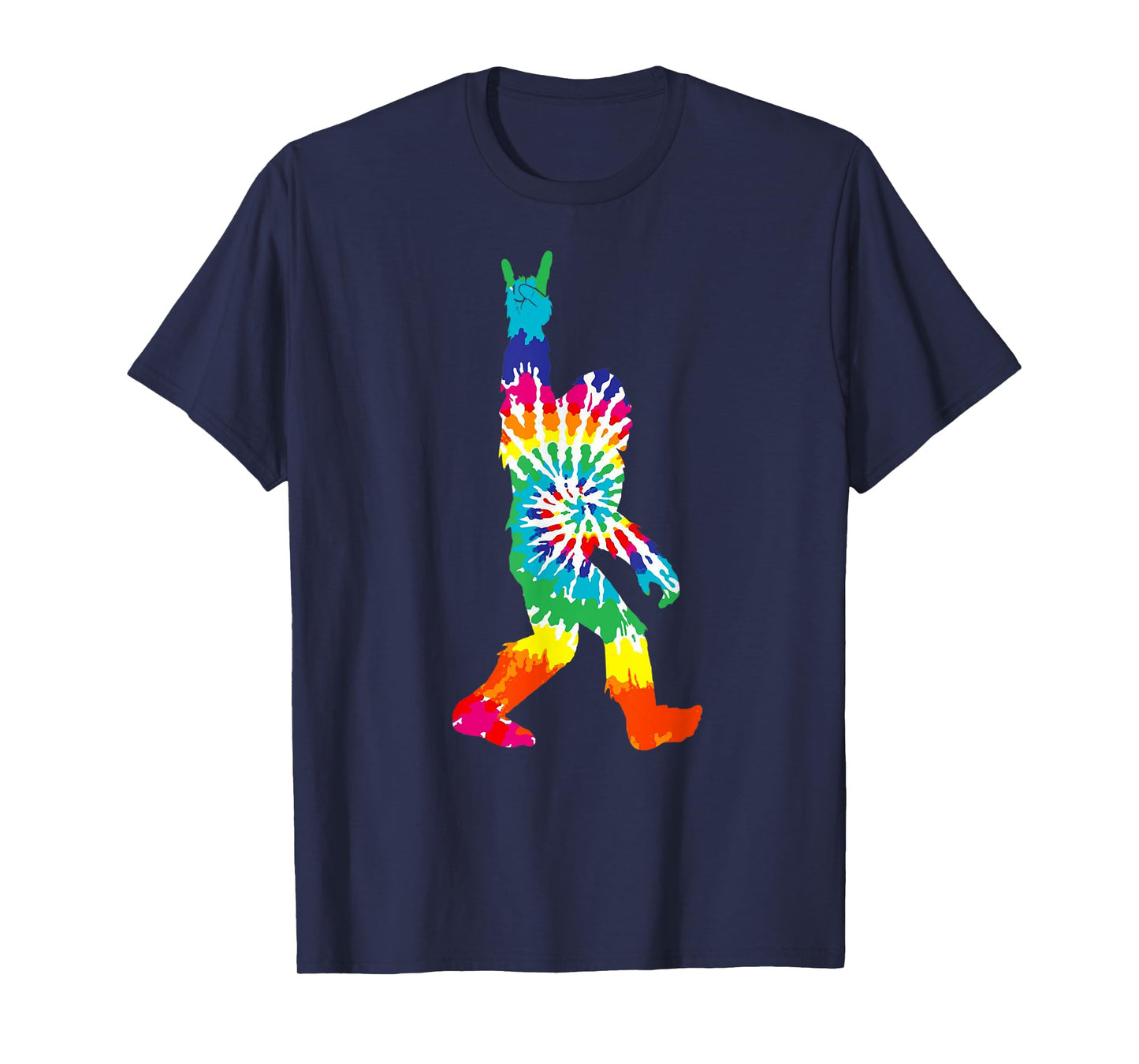 Funny Bigfoot Rock and Roll Tie Dye Shirt Sasquatch Believer T-Shirt