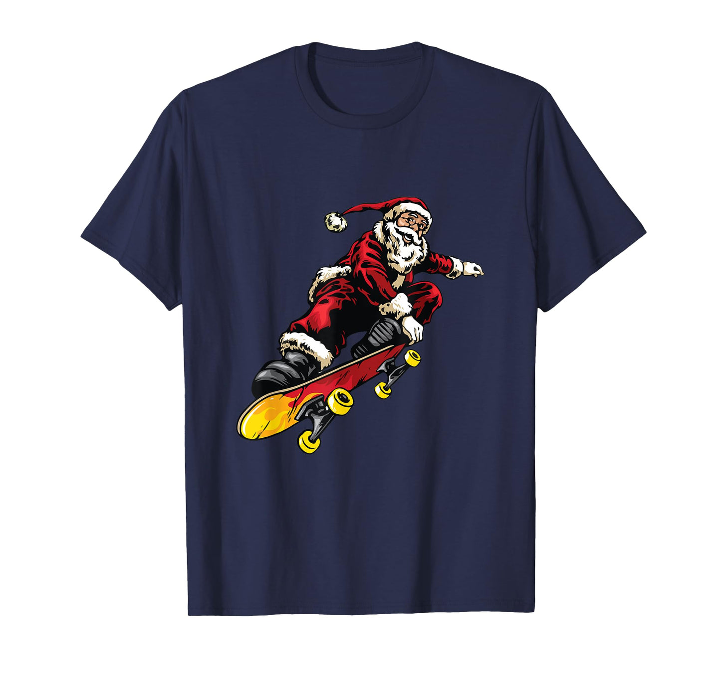 Santa Claus On Skateboard Funny Christmas Xmas T-Shirt