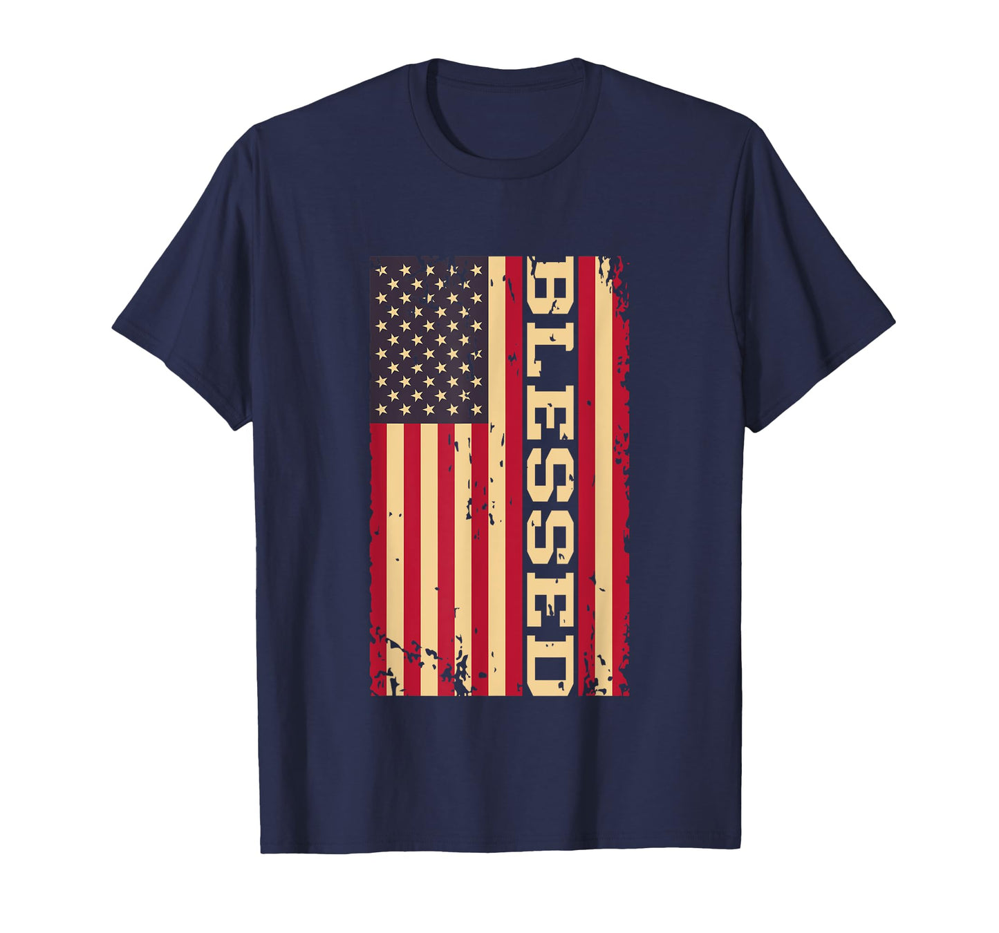 Blessed Christian Religious USA American Flag T-Shirt