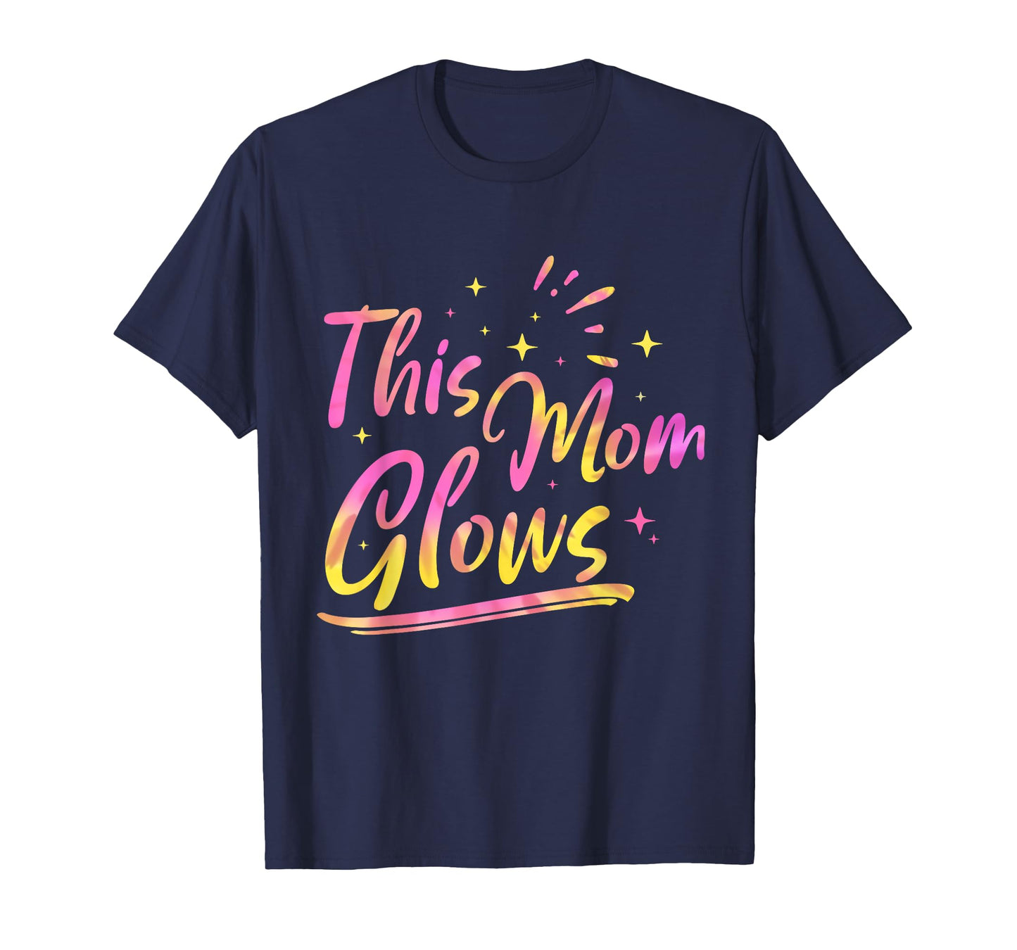 This Mom Glows For 80s And 90s Kids Women Colorful Quote T-Shirt