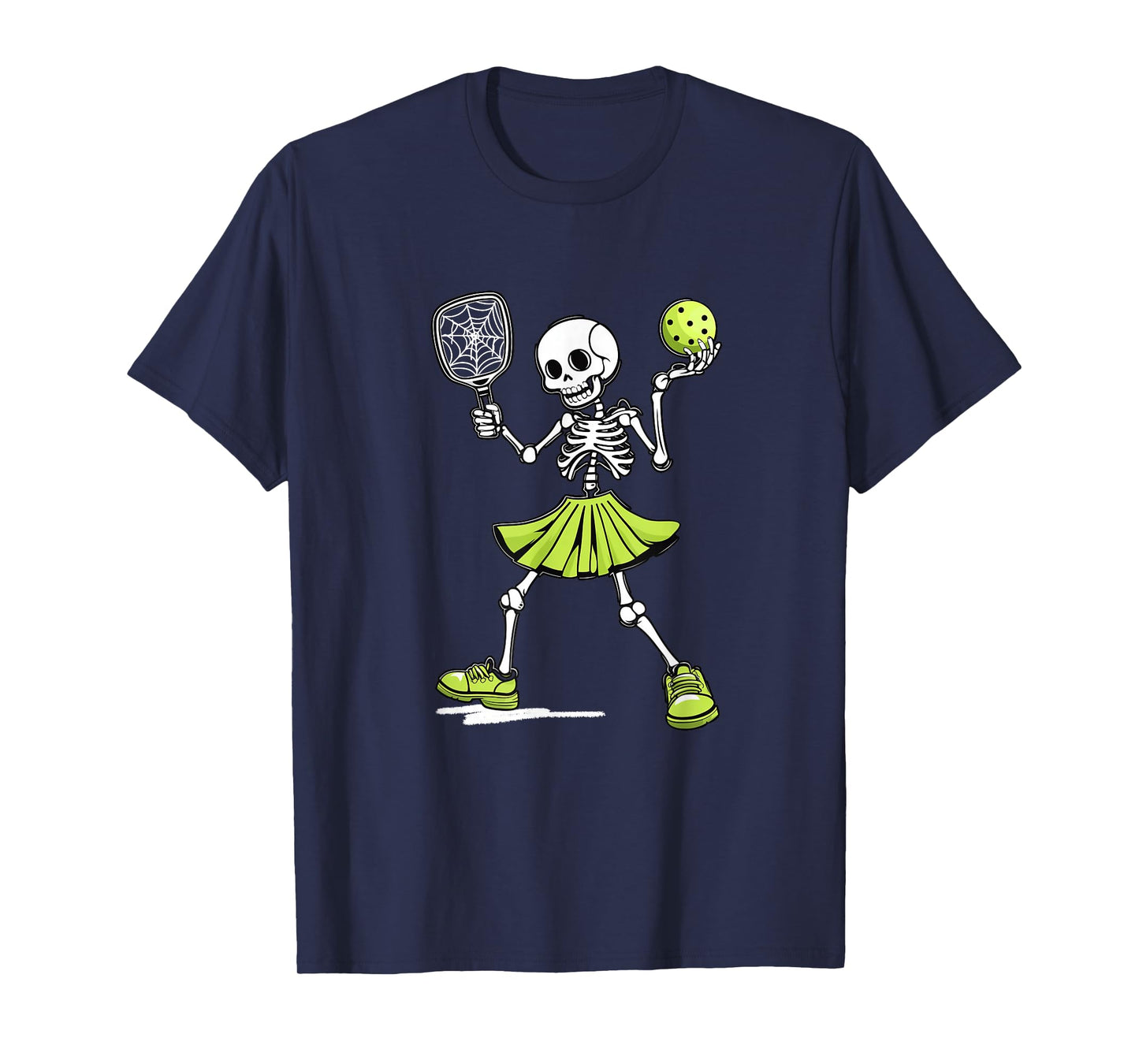 Spooky Pickleball Halloween Skeleton Costume Women T-Shirt