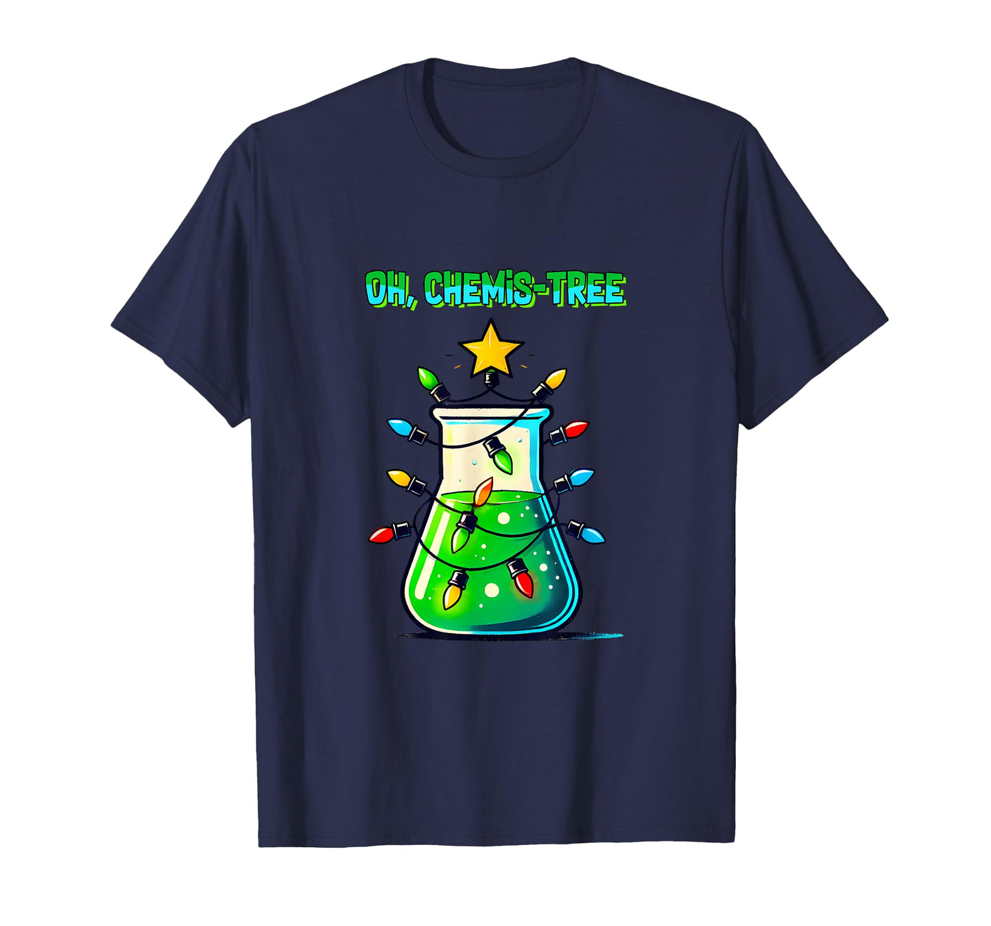 Science Teacher christmas tees Funny Science Teacher Oh Chemis-Tree Christmas Xmas tree Unisex-Adult T-Shirt Black Small
