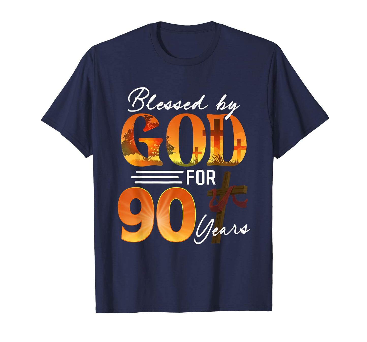 Blessed By God For 90 Years Old Gift 90th Birthday Christian T-Shirt