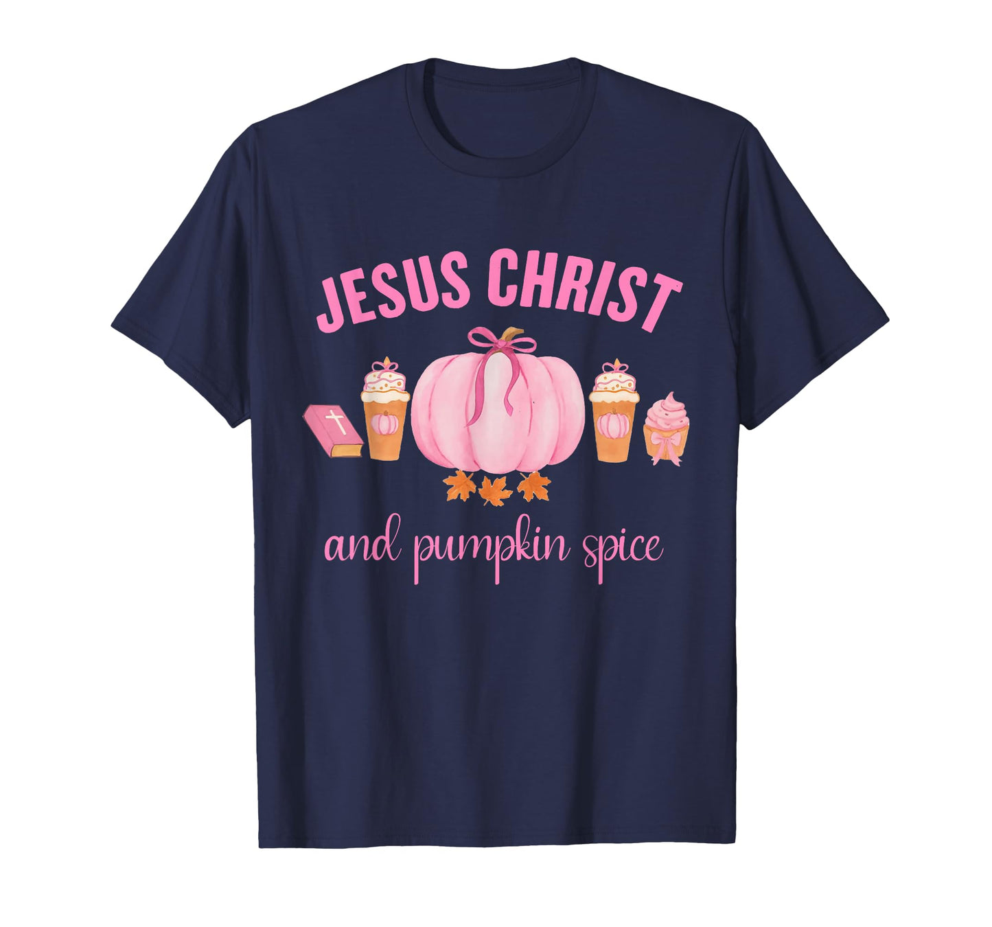 Retro Funny Fall Thanksgiving Jesus Christ and Pumpkin Spice T-Shirt