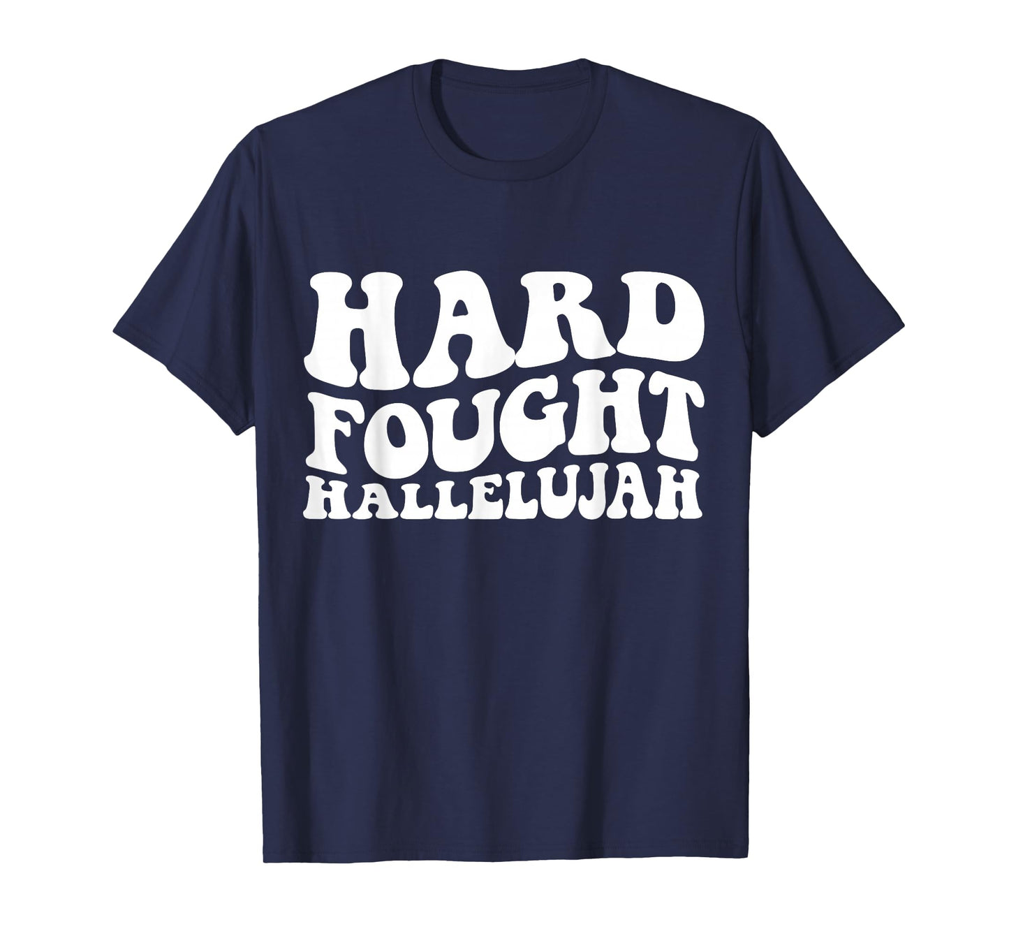 Hard Fought Hallelujah Cross Heart Sparkle Art T-Shirt