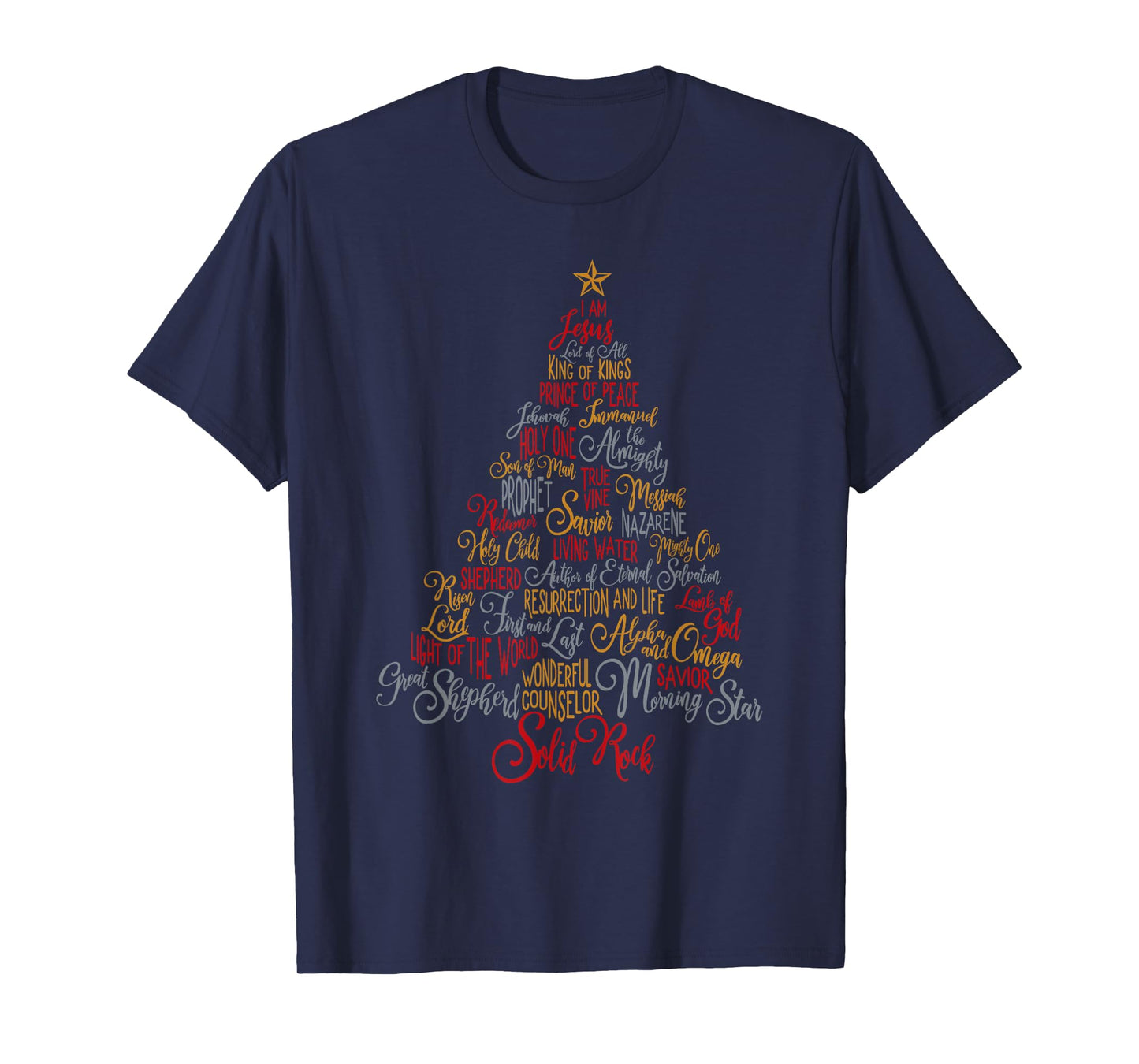 Names Of Jesus Christmas Tree Gift Amazing Xmas Tree Gift T-Shirt