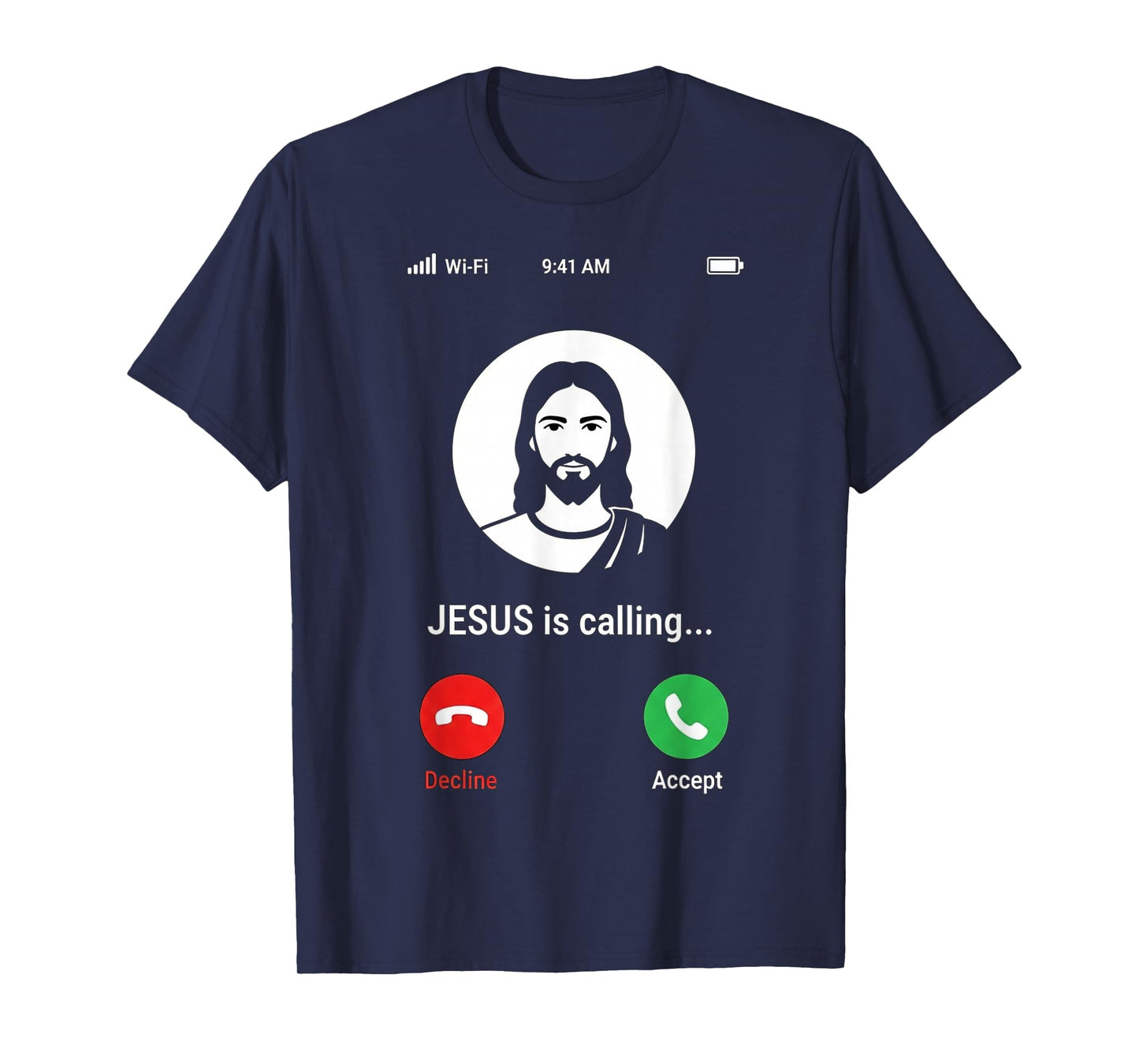 Hold On Jesus is Calling Funny Religious Faith Pun Design T-Shirt