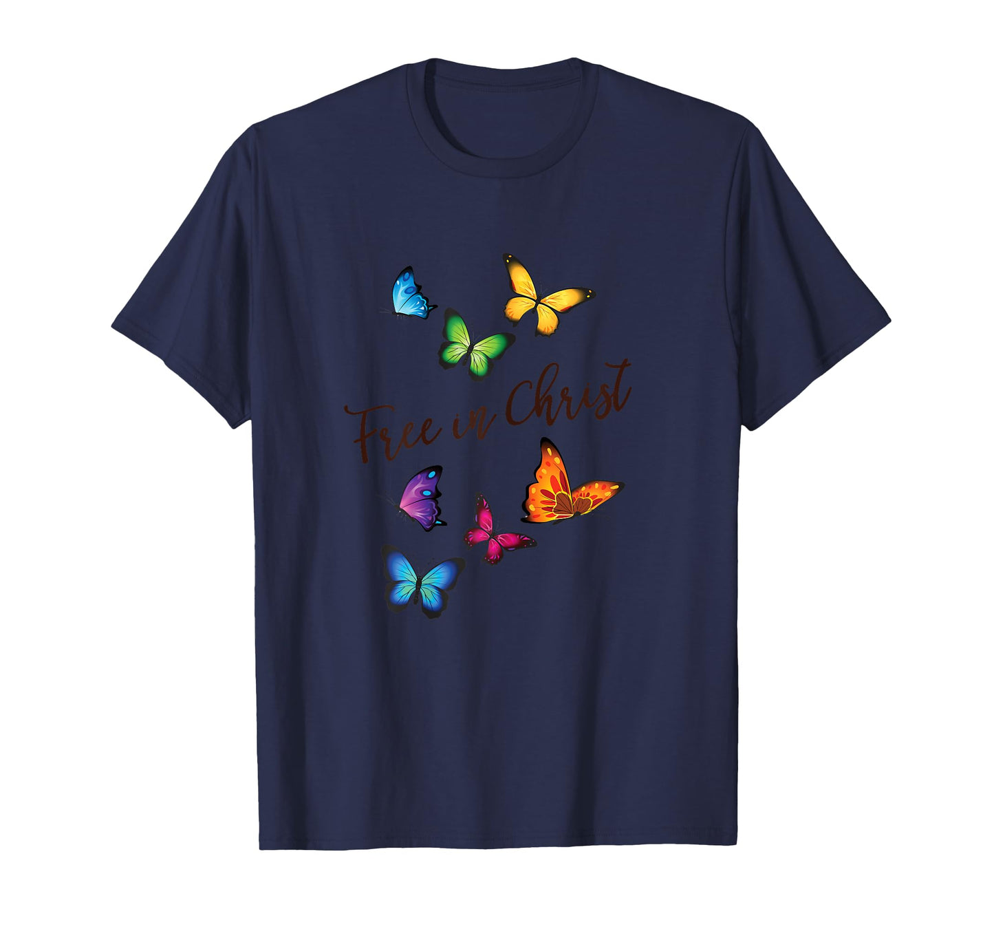Free in Christ Christian Butterfly T-Shirt