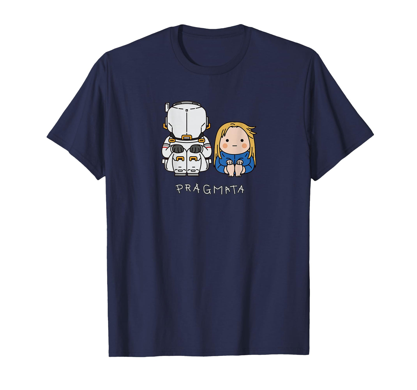 PRAGMATA Hugh & Diana Sitting BP T-Shirt - T-Shirt | Navy