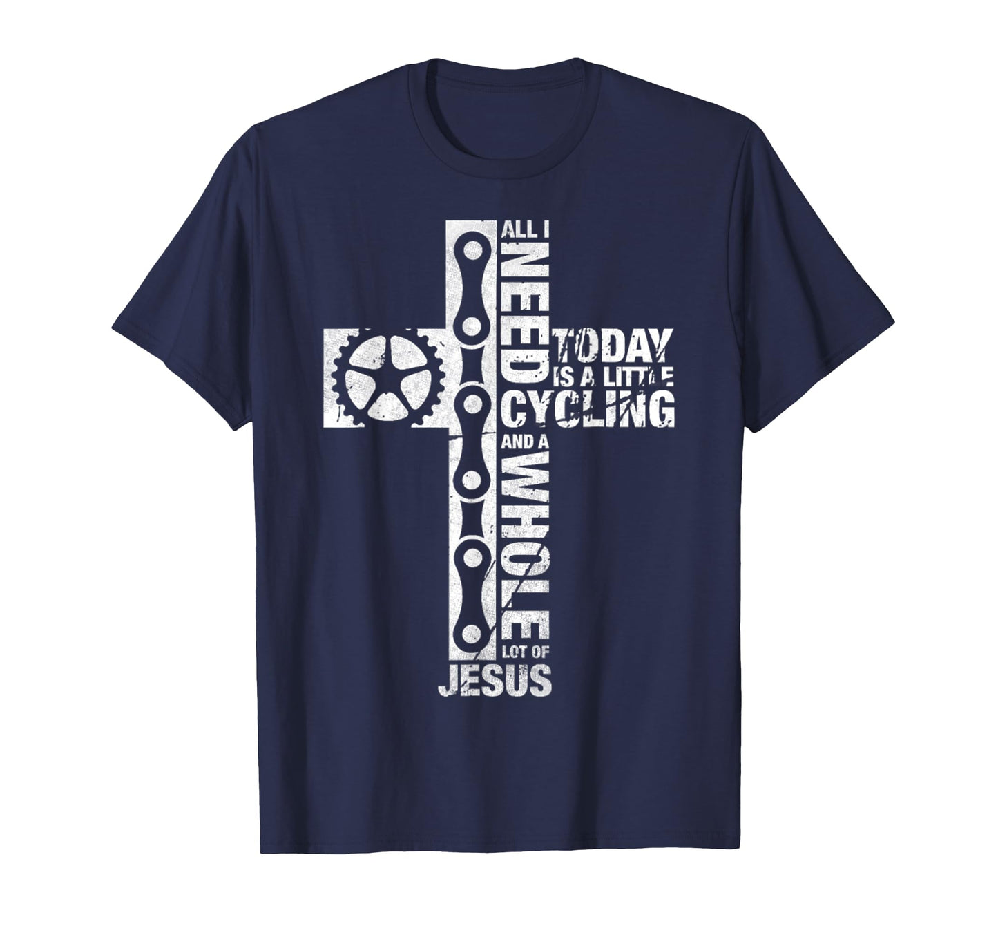 Vintage I Need Is Cycling And Jesus Christian Religious T-Shirt