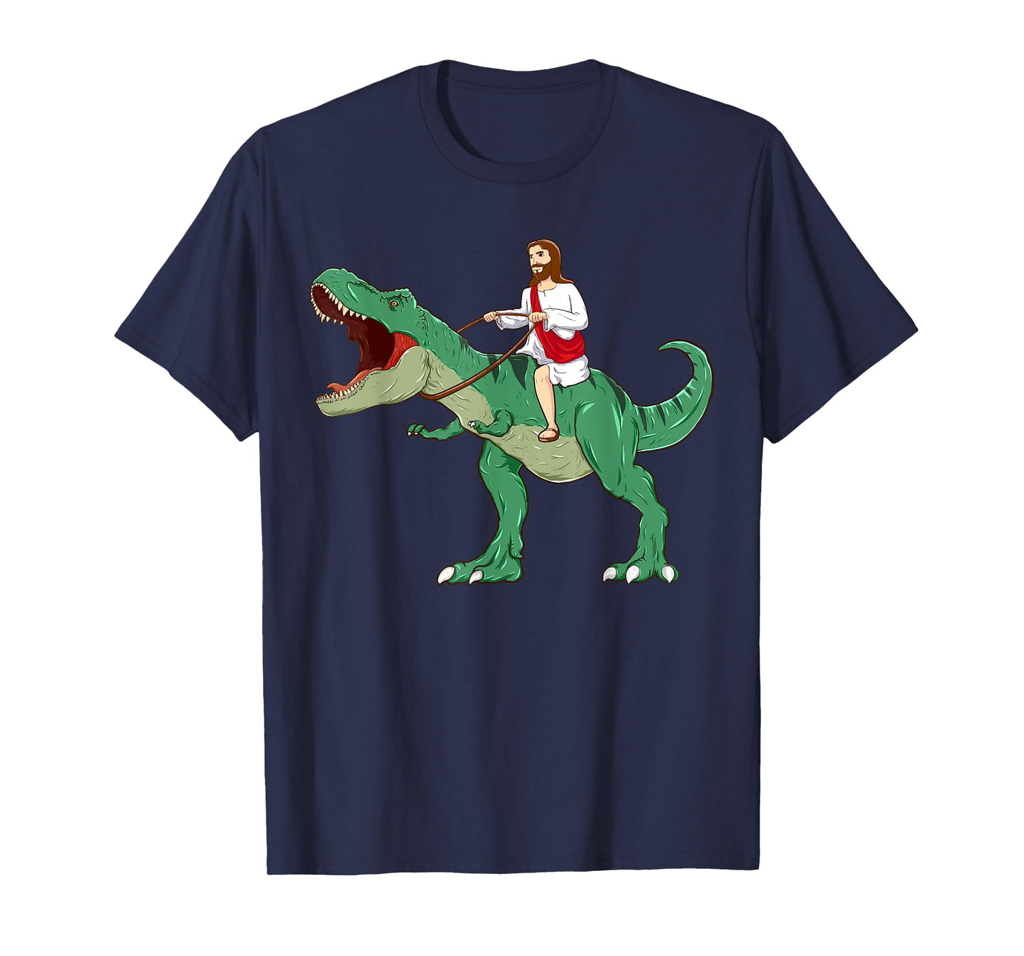 Funny Parody Jesus Riding Dinosaur Meme Dino Lover Believer T-Shirt