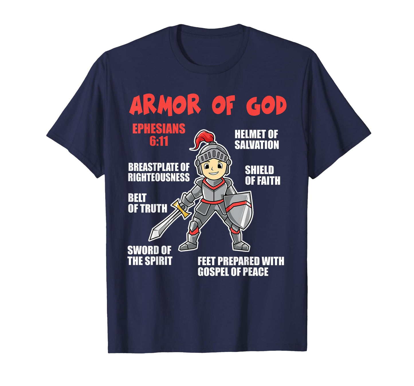 Bible Chapters For Kids Put On The Full Armor Of God T-Shirt