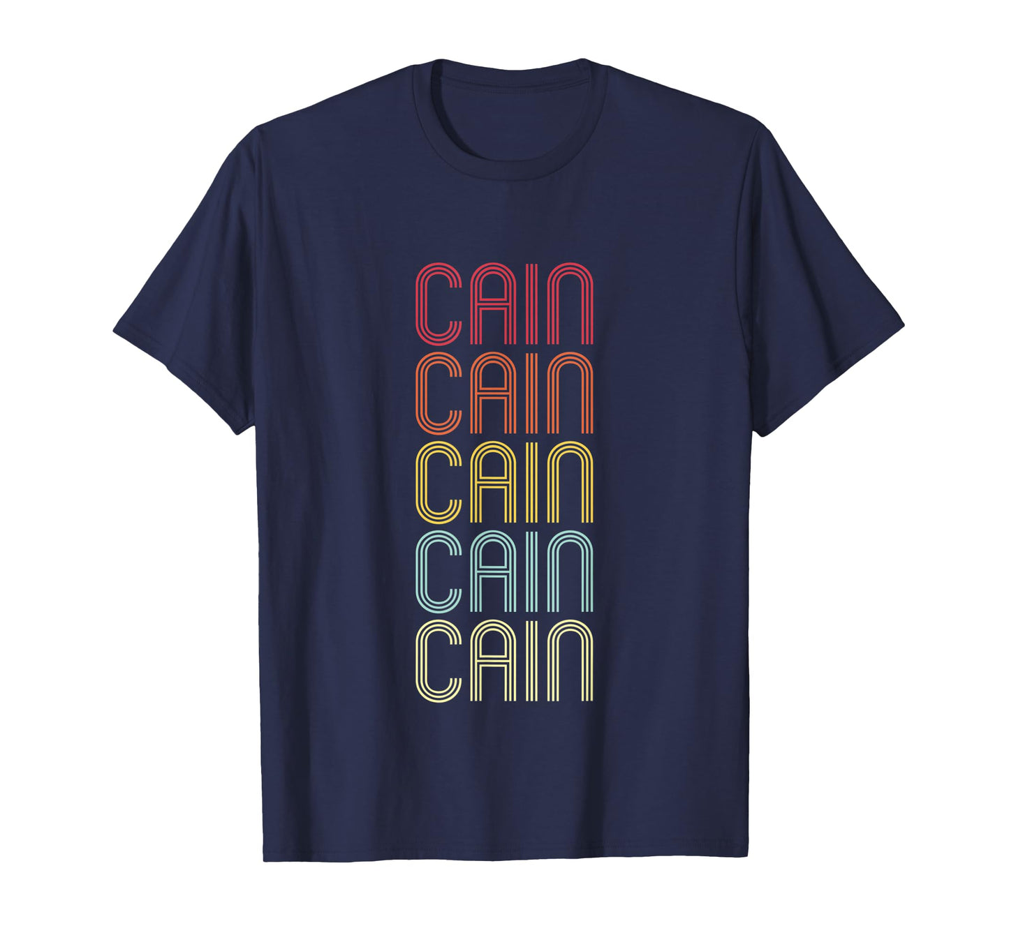 Cain Retro Wordmark Pattern Vintage Personalized 70s T-Shirt