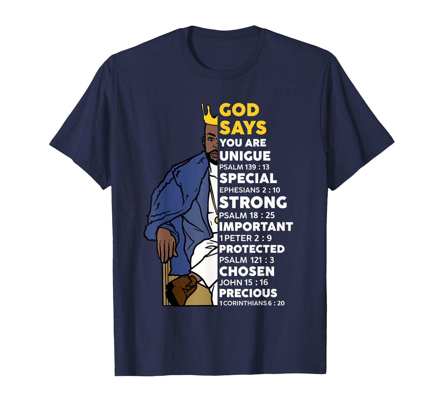 Black History God Says You Are African Christian Men Boys T-Shirt
