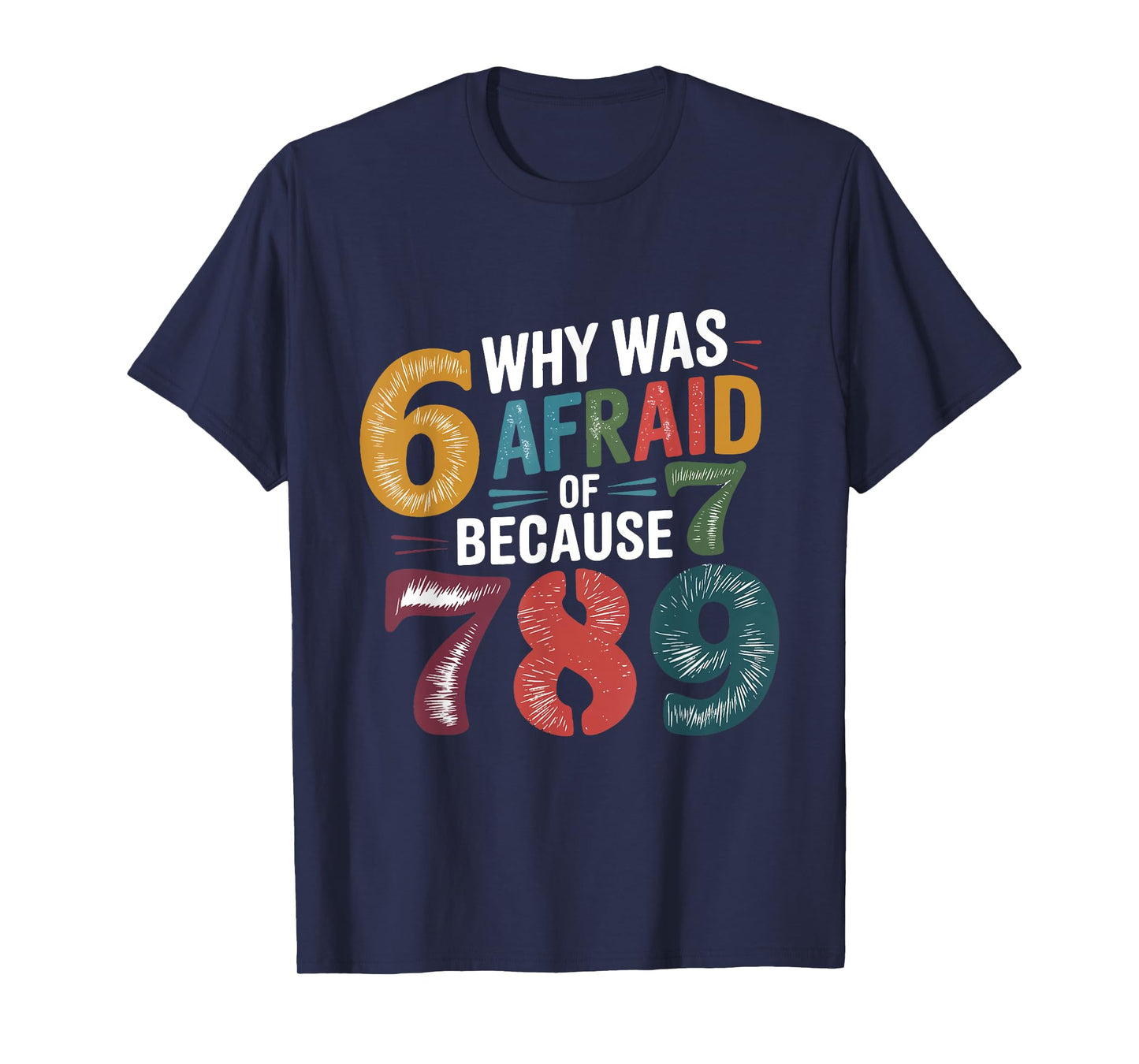 Why was six afraid of seven Because 789 Funny T-Shirt