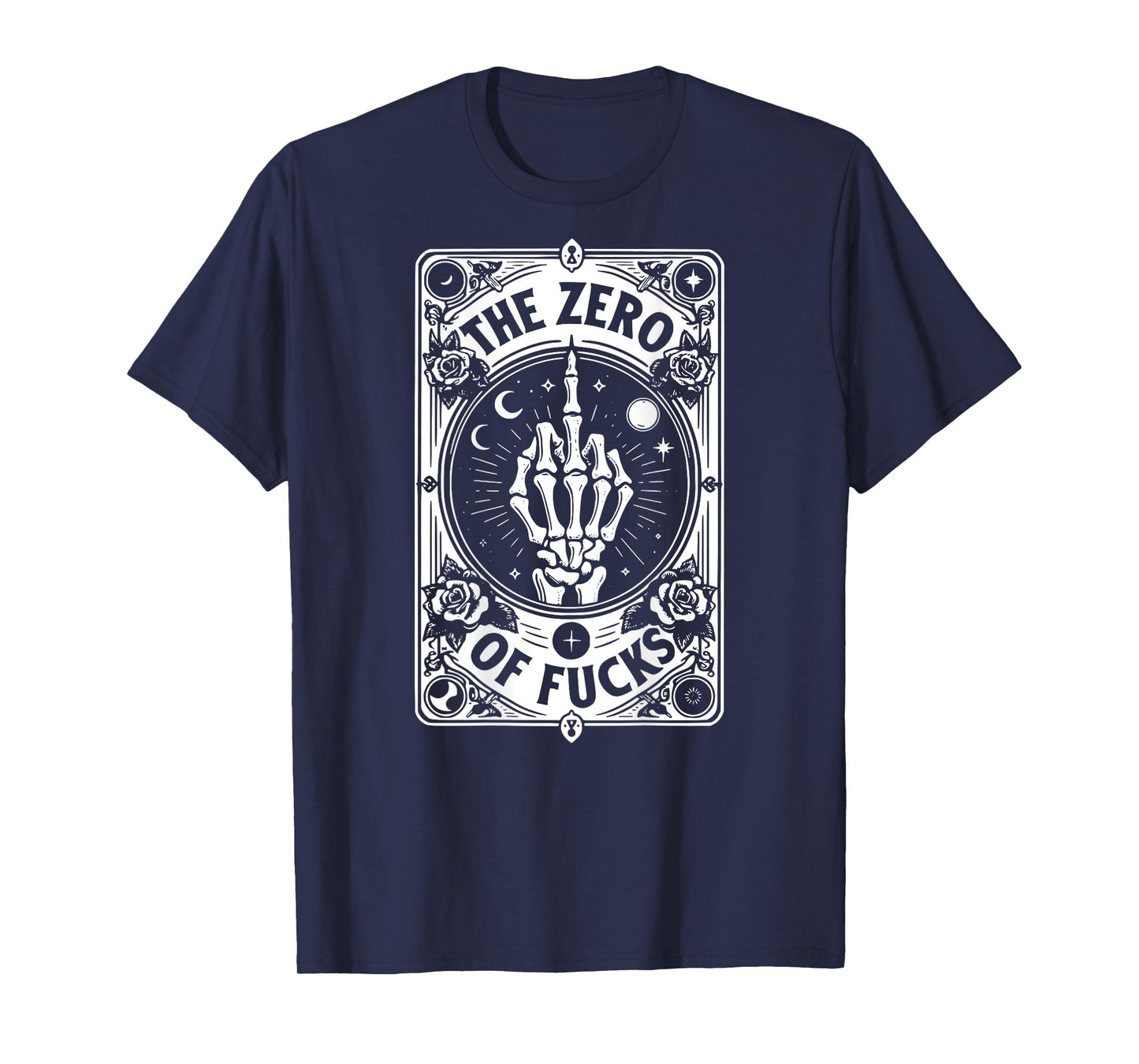 The Zero Of Fucks, Tarot Card, Sublimation - On Back T-Shirt