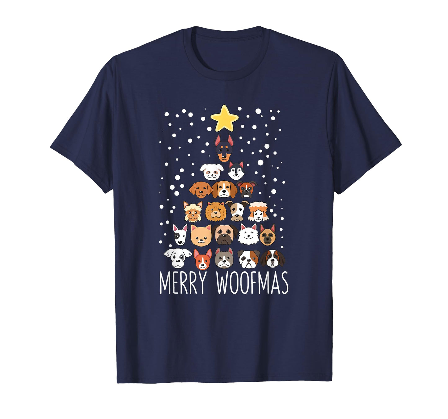 Woof Christmas Tree Dog Lovers Puppies Dogs Merry Woofmas T-Shirt for Men Women Kids
