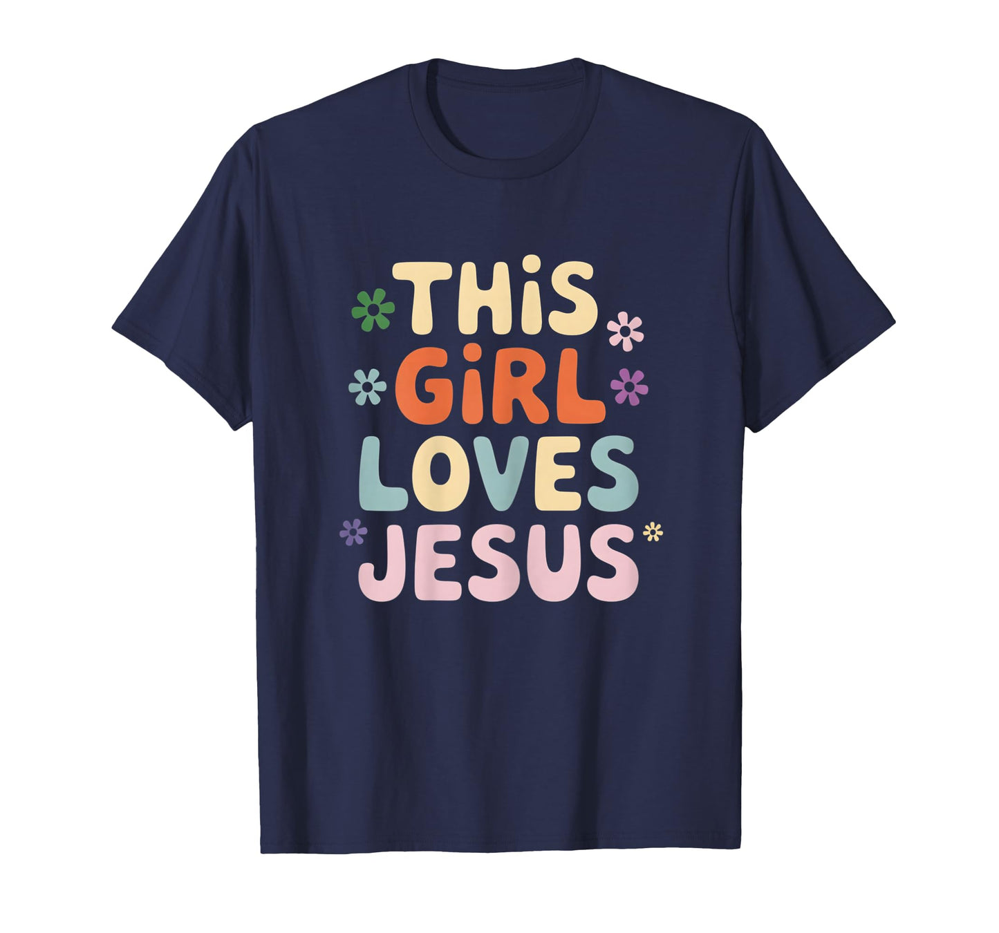 This Girl Loves Jesus Christian Faith Retro God Prayer T-Shirt