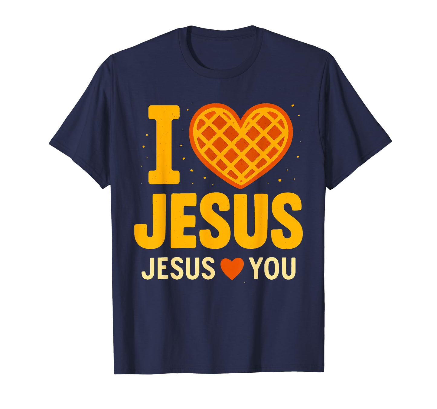 I Love Jesus Waffle Heart Faith Cute T-Shirt