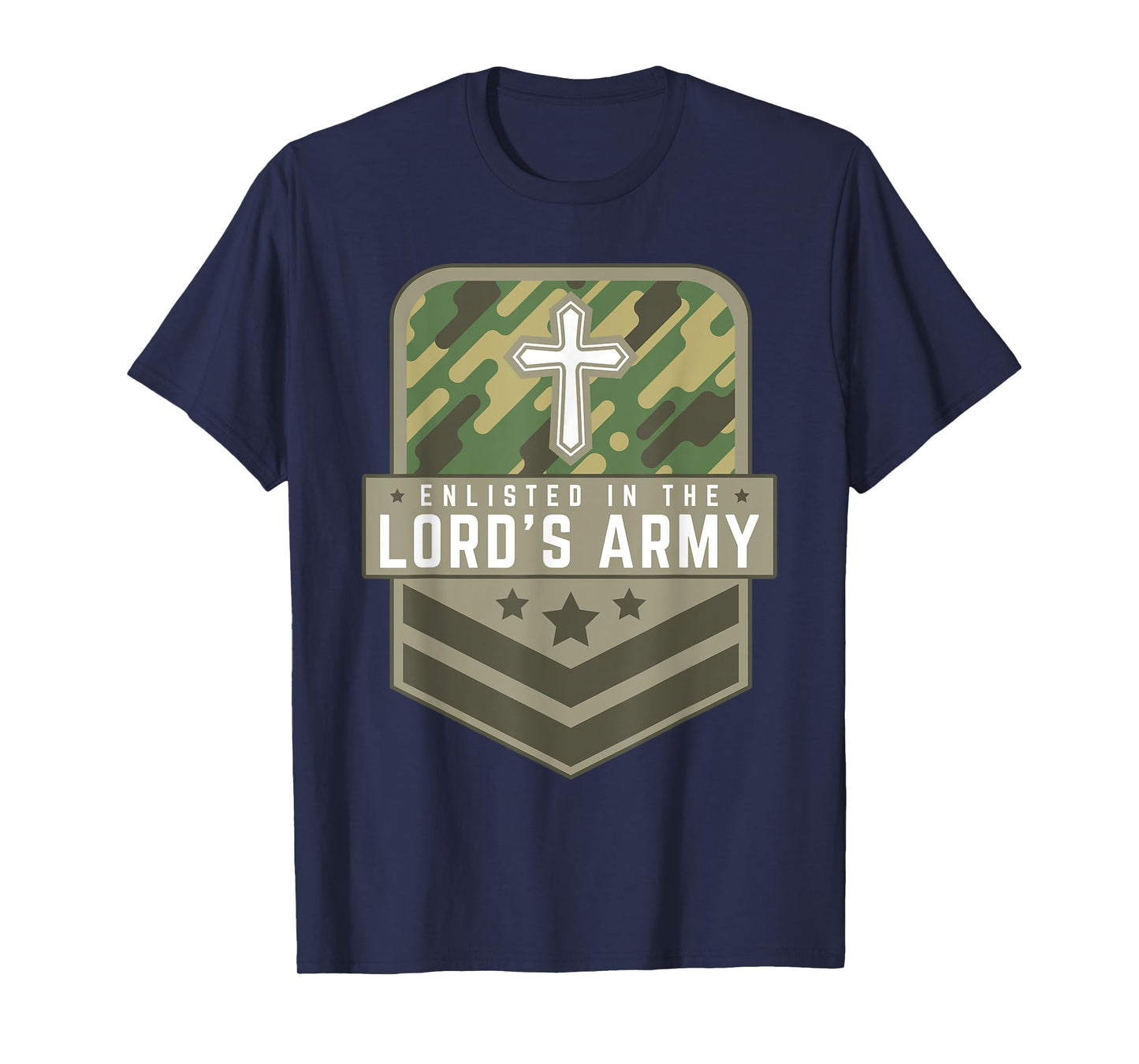 Enlisted in the Lord's Army Faith Religious T-Shirt Cross T-Shirt