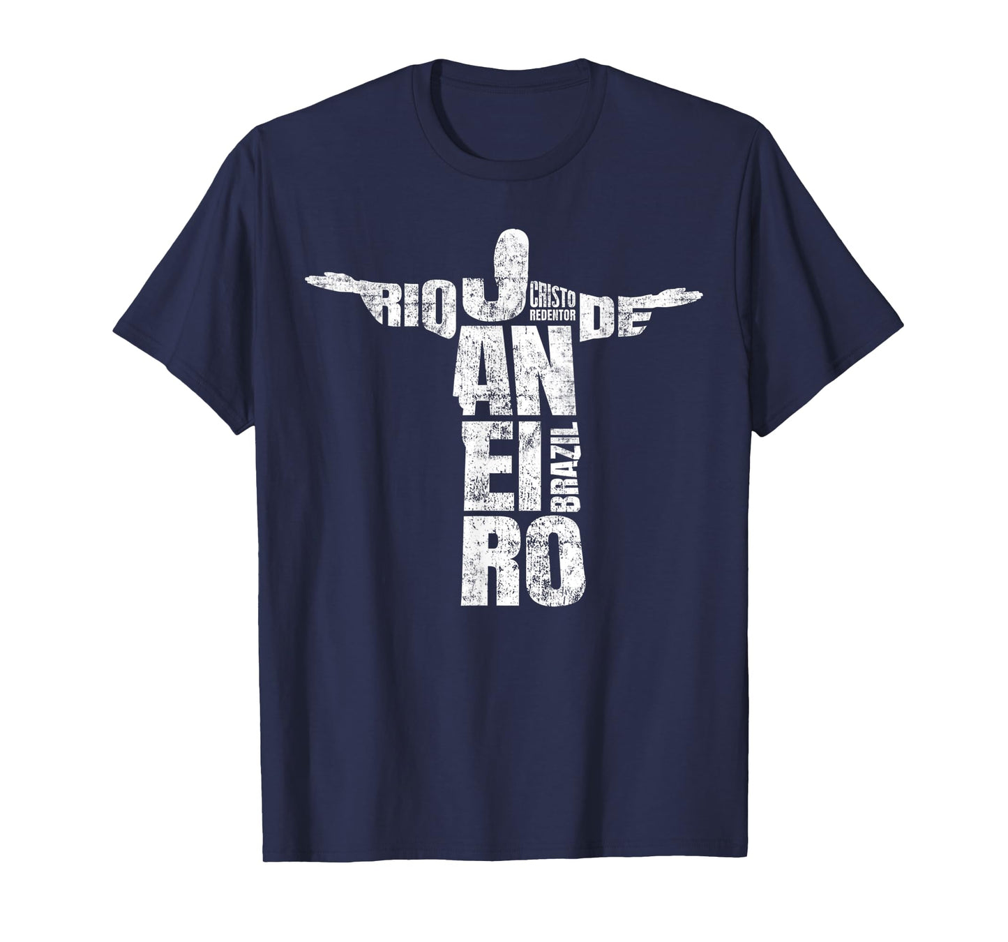 Vintage Rio Cristo Redentor Brazil Souvenir Christ Brazilian T-Shirt