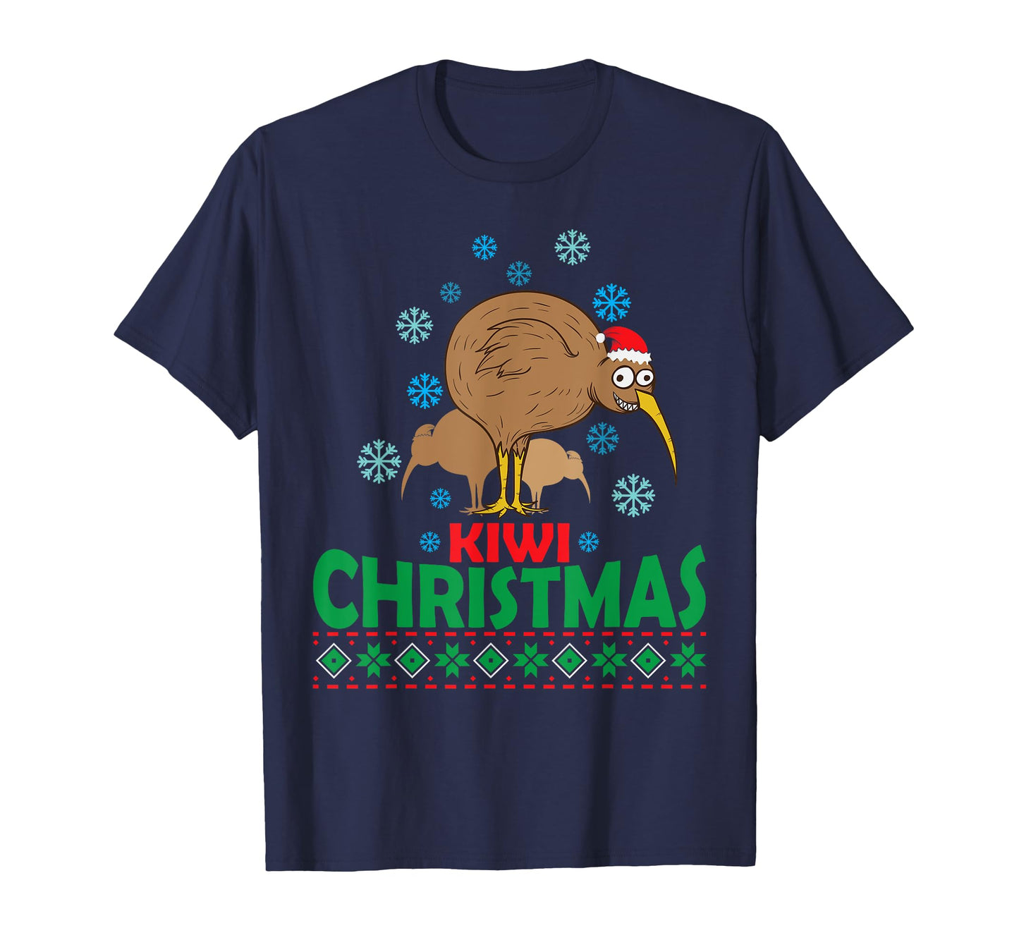 funny Xmas Santa Claus ugly Christmas kiwi bird Ugly Christmas with Kiwi Bird from New Zealand T-Shirt