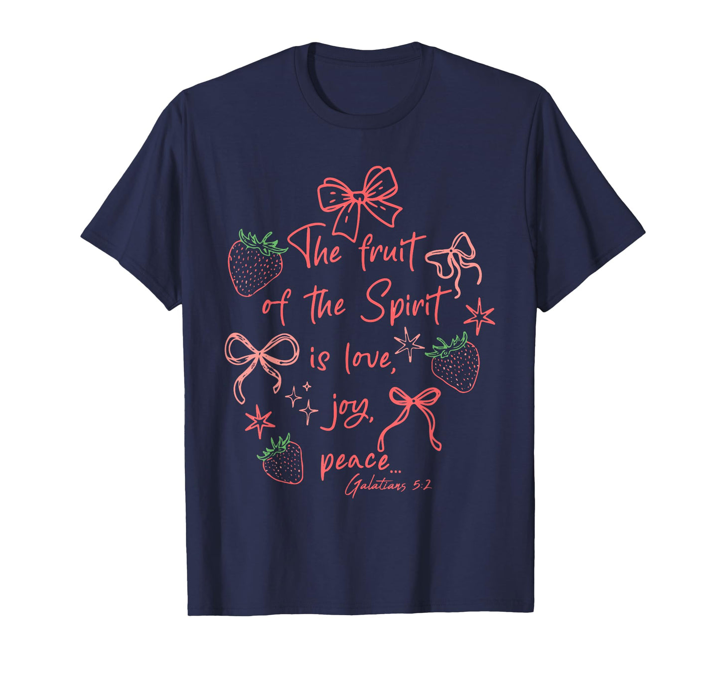 Fruit of The Spirit Galatians 5:2 Christian Strawberry Jesus T-Shirt