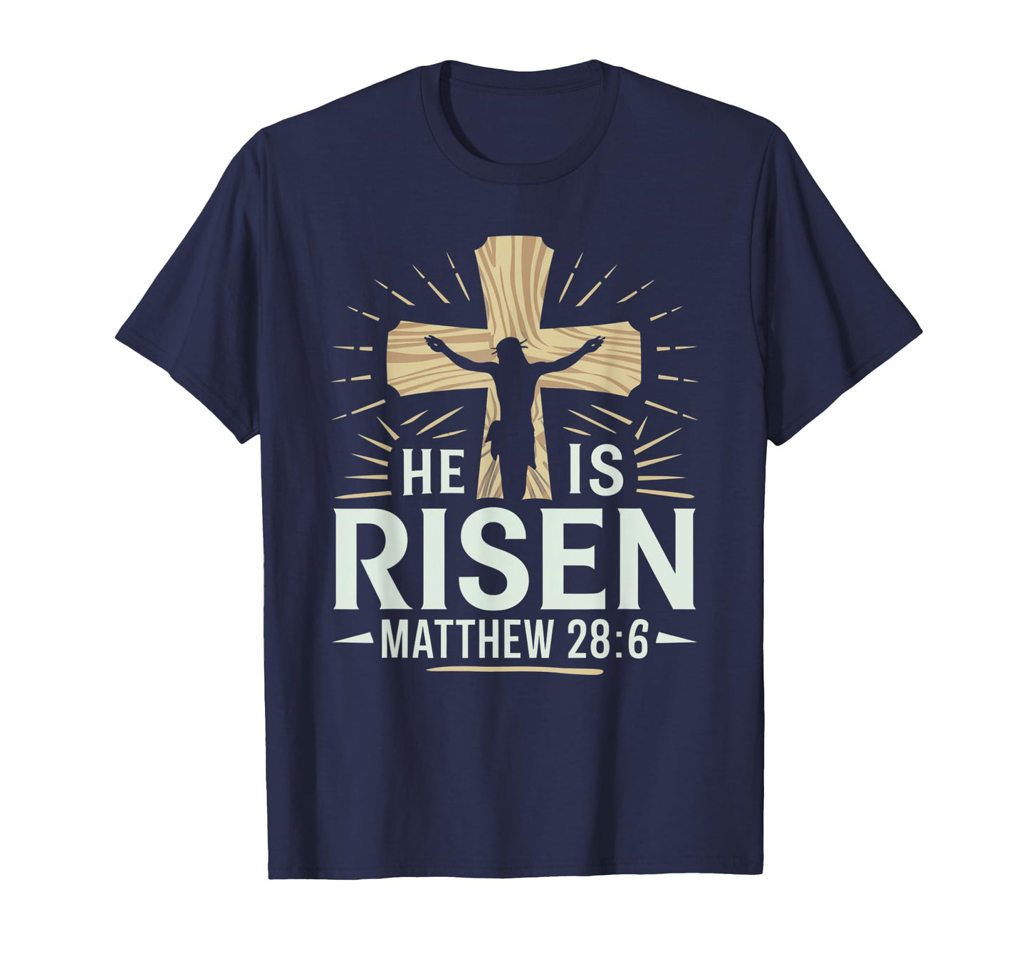 Easter Cross He Is Risen Jesus Christian Men Women Kid Youth T-Shirt