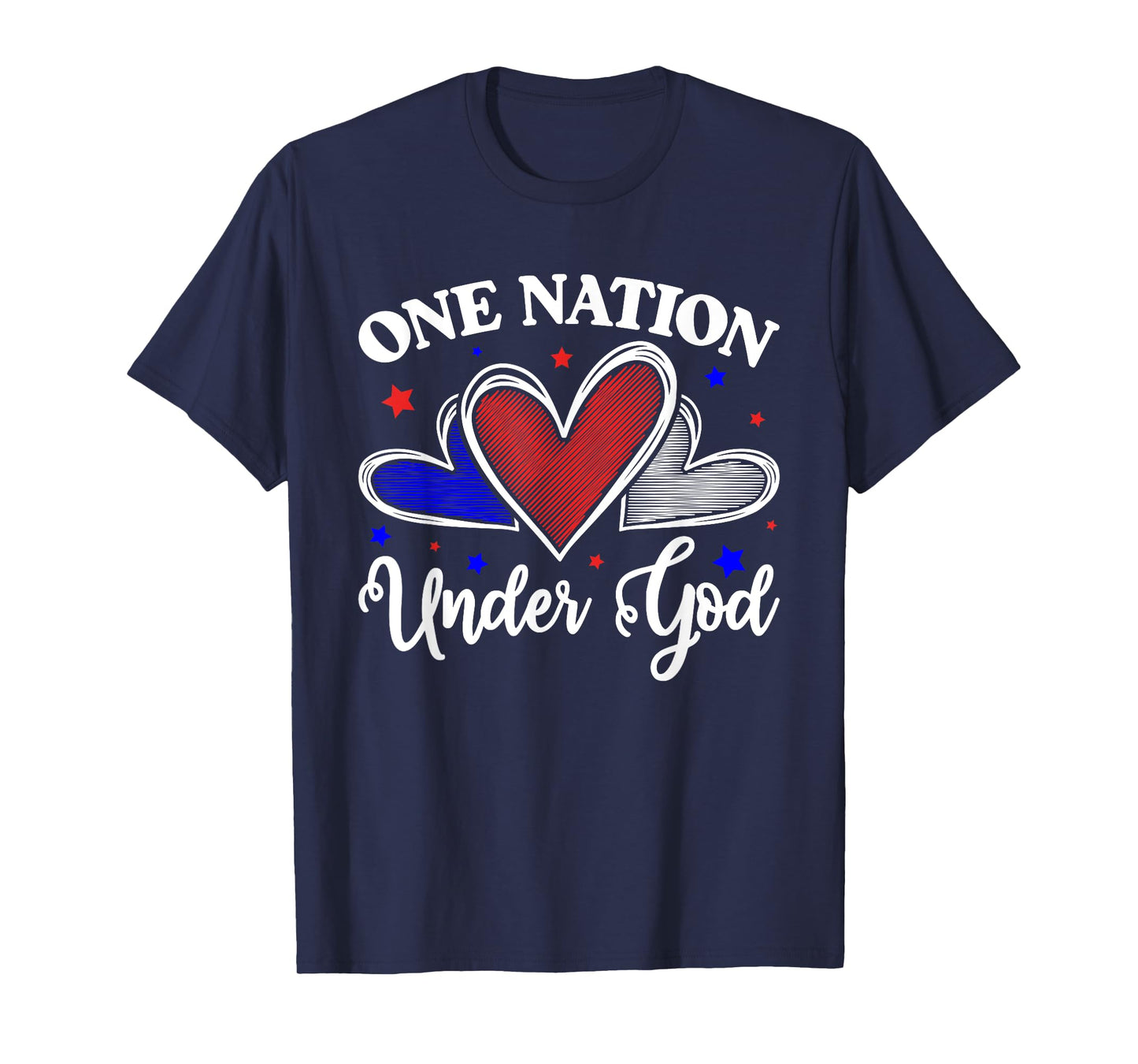 One Nation Under God Jesus Blessed American Flag T-Shirt