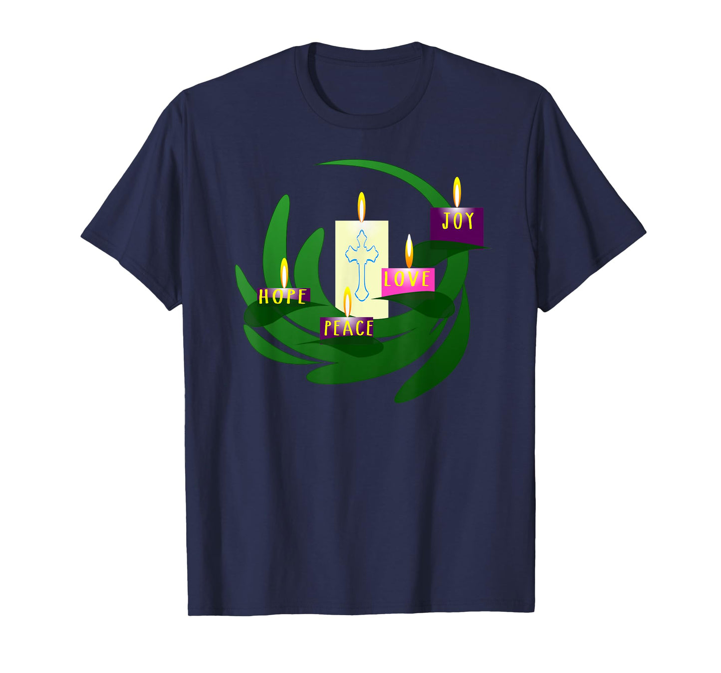 Advent Wreath Christmas Candles T Shirt Tee T-Shirt