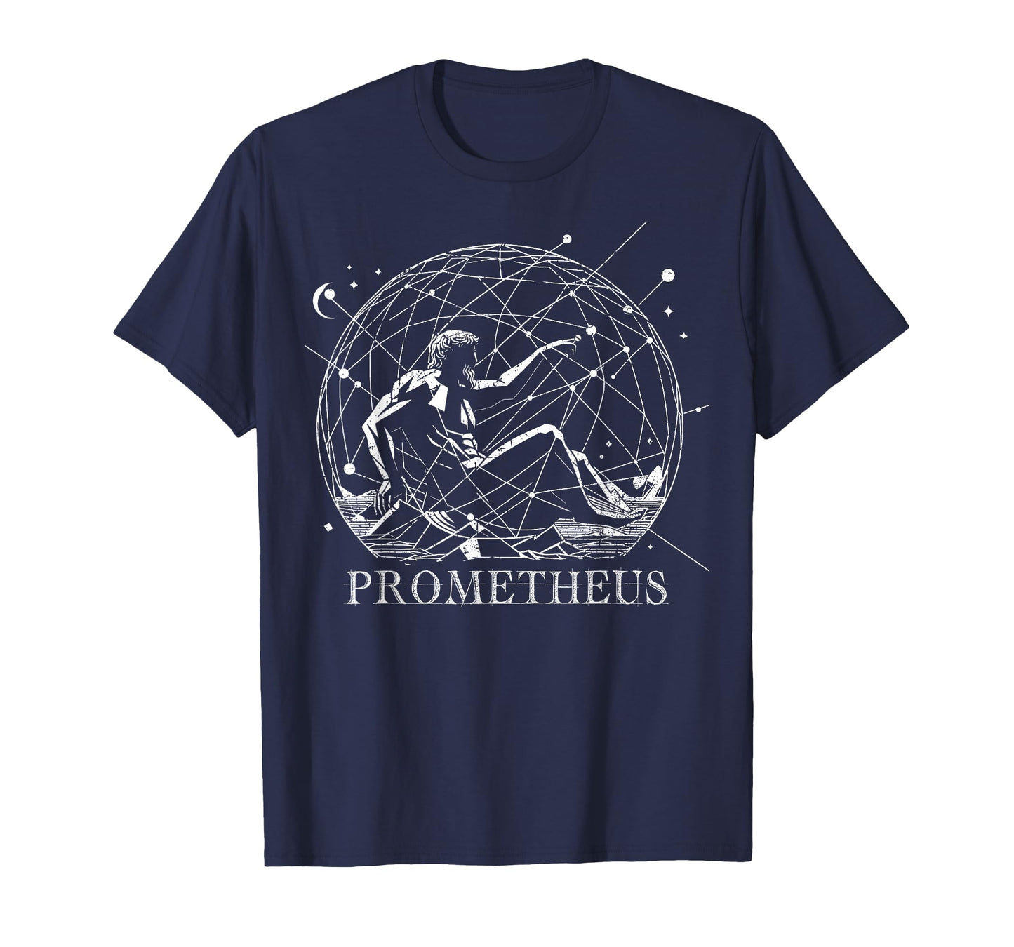 Prometheus Greek mythology, Geometrical Statue Gothic Art T-Shirt
