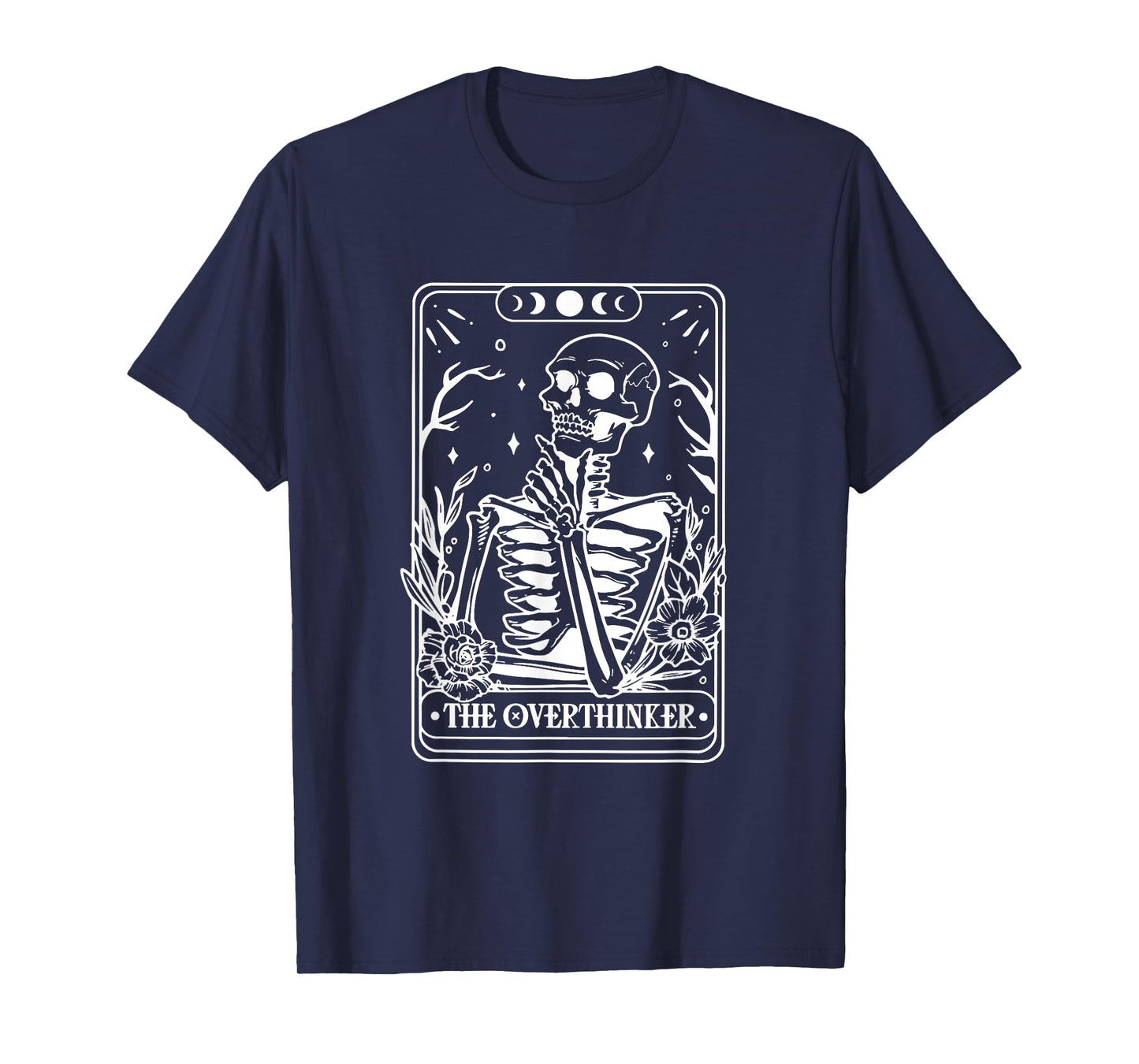 The Overthinker Tarot Card Skeleton Funny Halloween T-Shirt