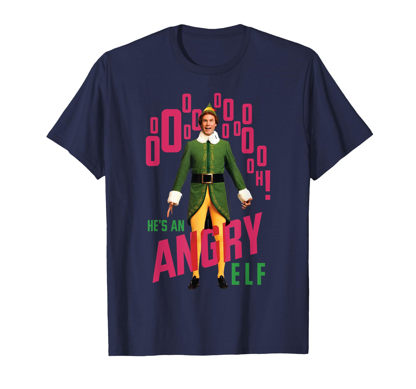 Elf Buddy He's An Angry Elf Quote Christmas T-Shirt