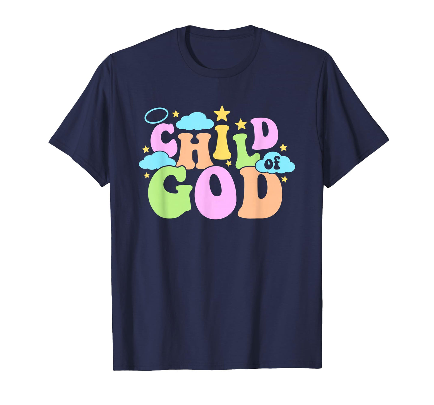 Cute Groovy Pastel Child of God Faith Saying T-Shirt
