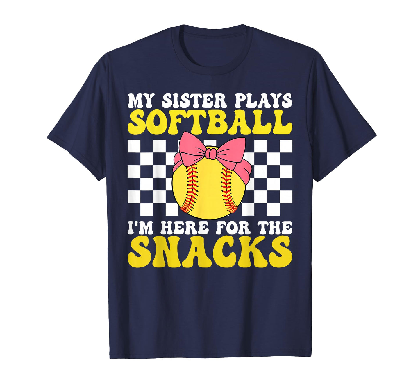 My Sister Plays Softball Pink Softball Sister Toddler Bow T-Shirt