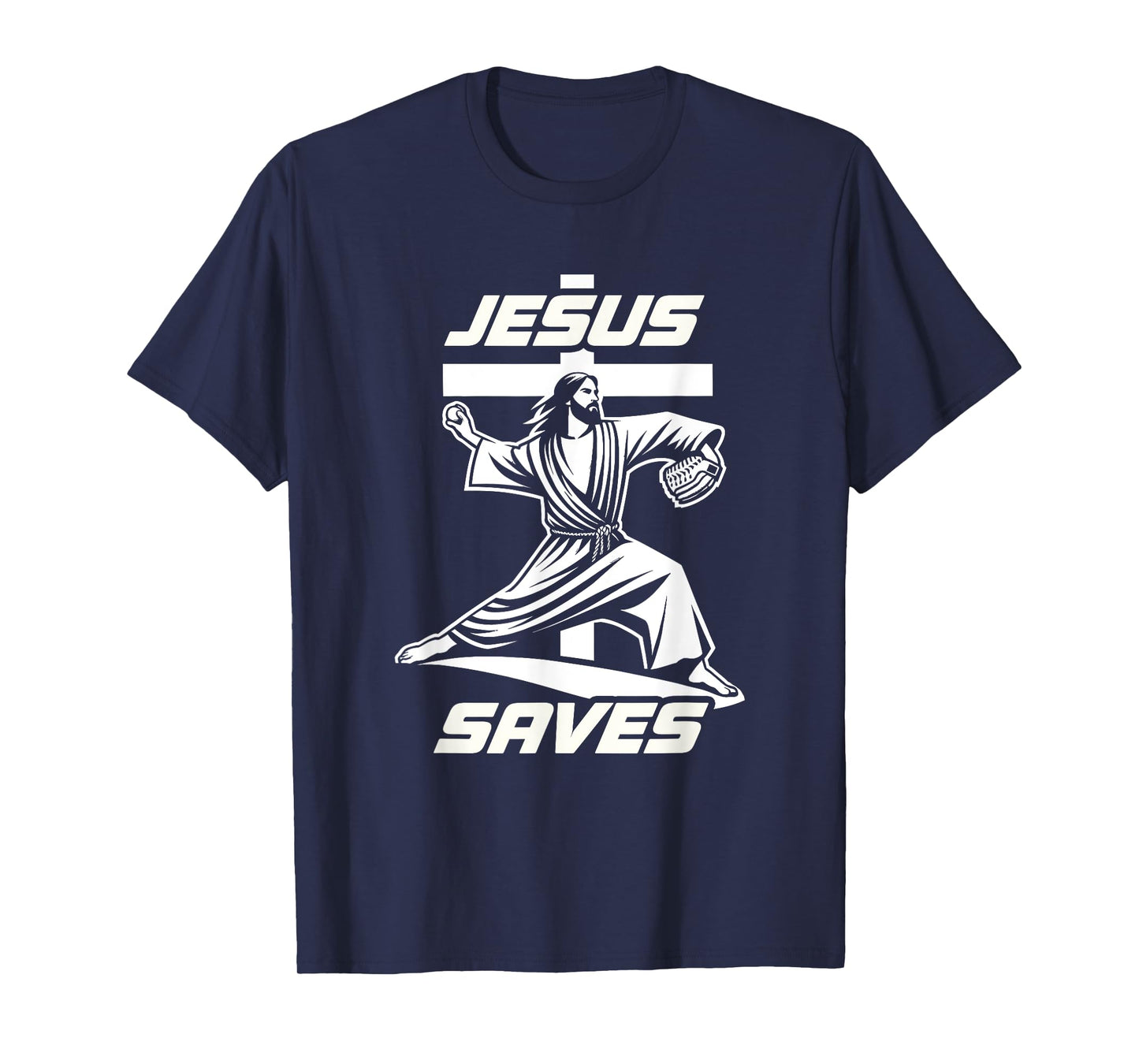 Baseball Christian Pitcher Christ Jesus Saves Baseball Lover T-Shirt