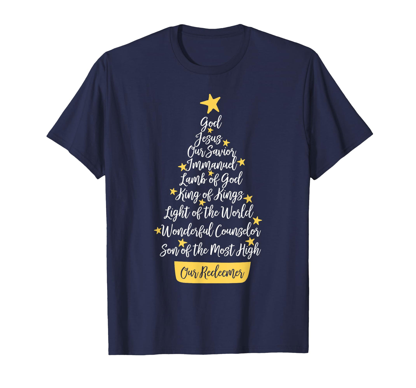 Jesus Christian Our Redeemer Xmas Tree Christmas Holiday T-Shirt