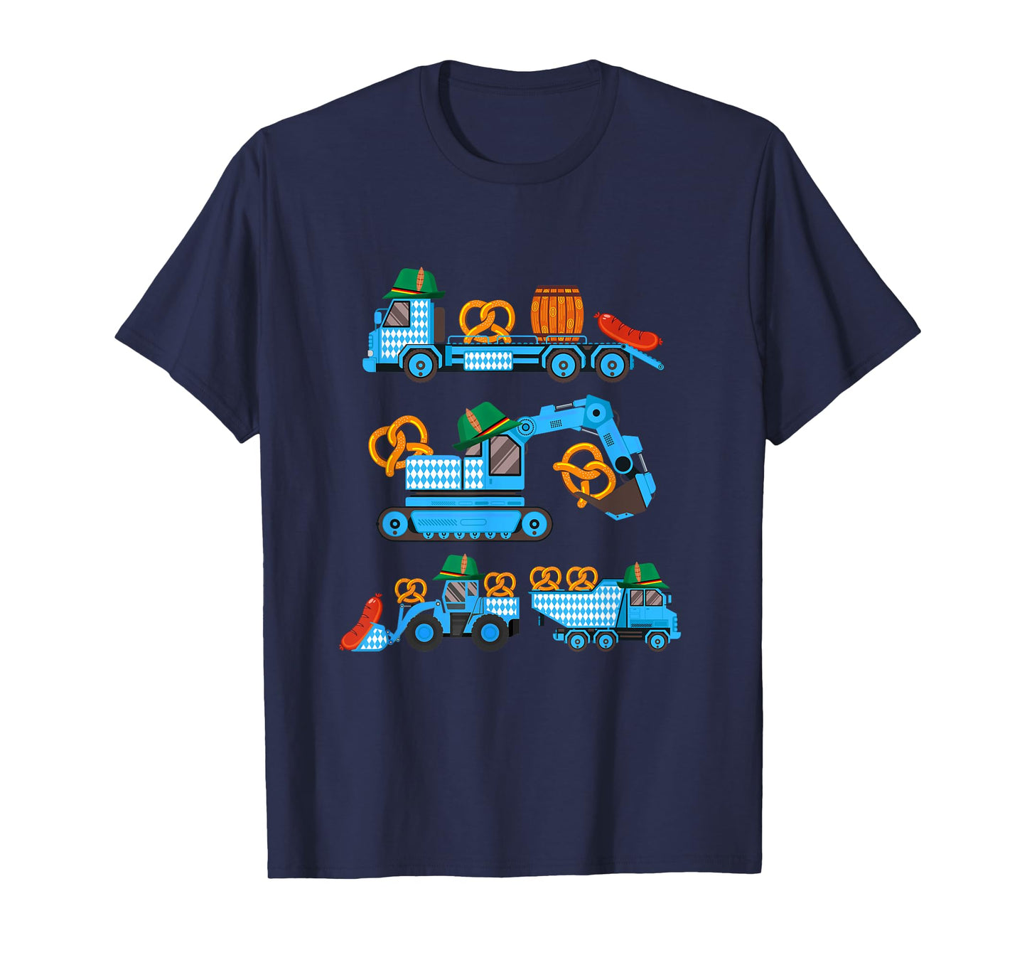 Oktoberfest Construction Vehicles German Costume Boys Kids T-Shirt