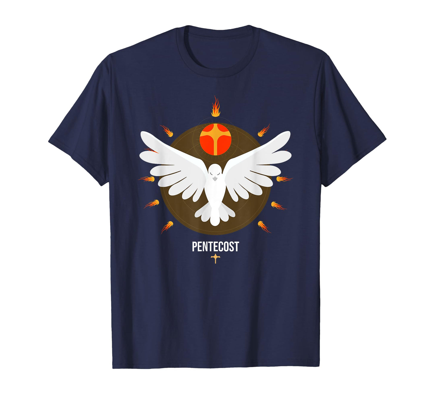 Pentecost Doves Tongues of Fire Flame Acts Whitsun Christian T-Shirt