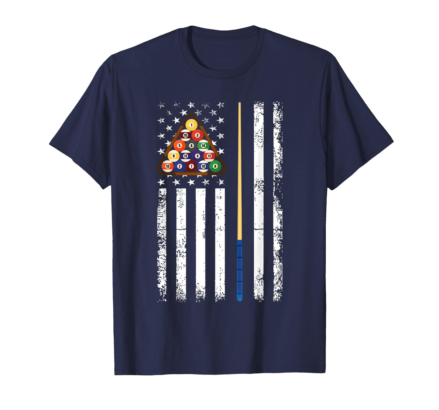 Men American Flag Billiards Vintage Pool Player 4th of july T-Shirt