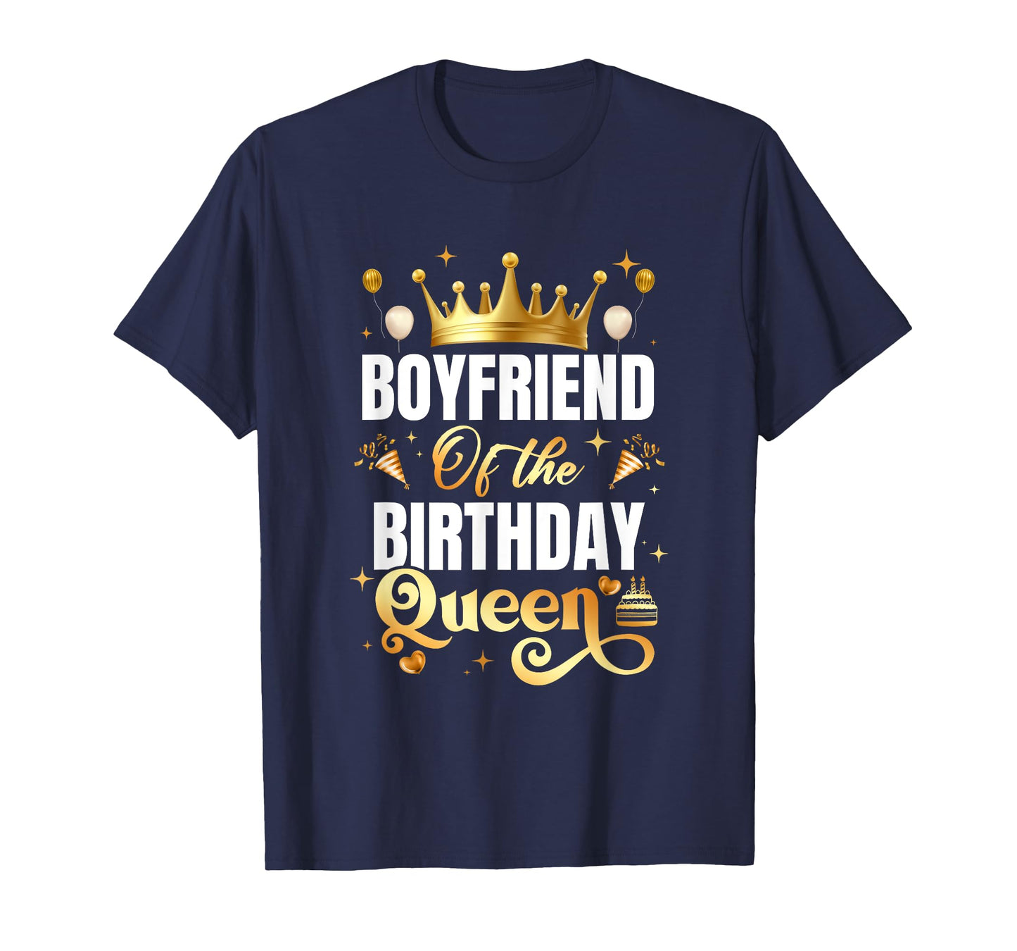 Boyfriend Of The Birthday Queen Funny Matching Birthday T-Shirt