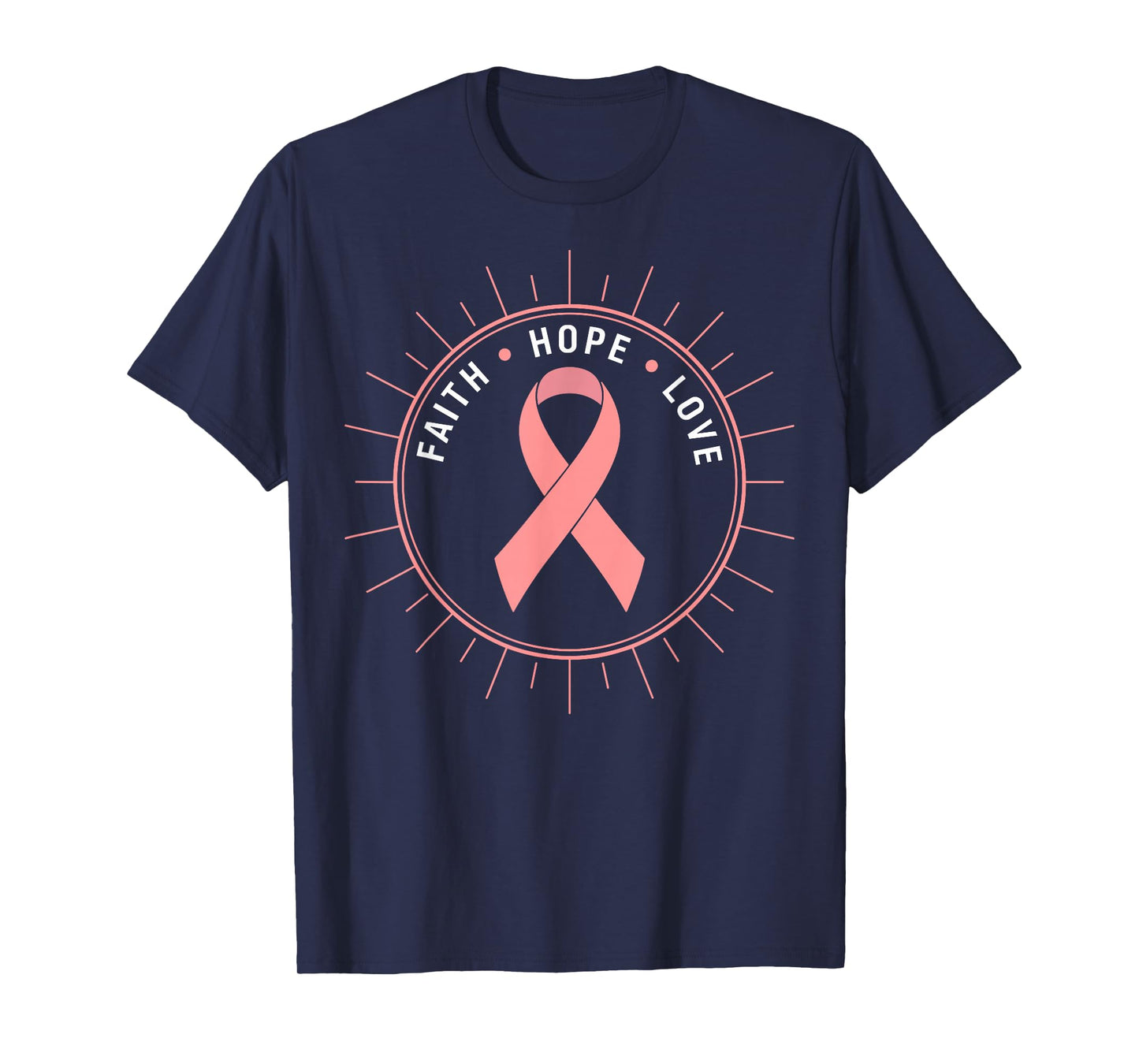 Faith Hope Love Breast Cancer Awareness Pink Ribbon T-Shirt
