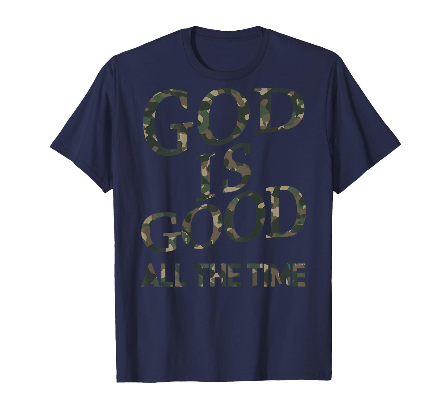 Camo God Is Good White Christian Jesus Men Youth Son Brother T-Shirt