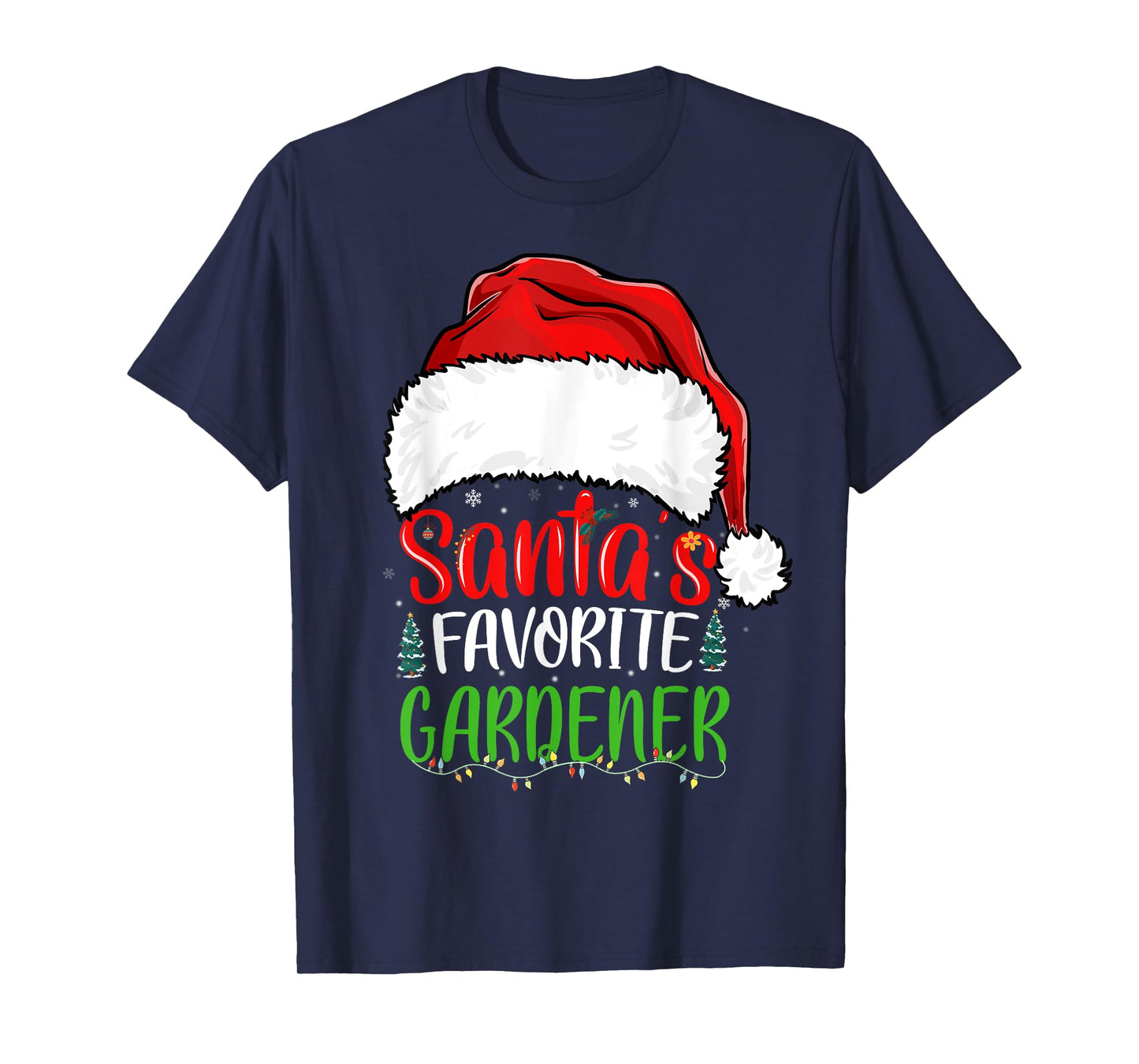 Santa's Favorite Gardener Funny Christmas Gardening T-Shirt